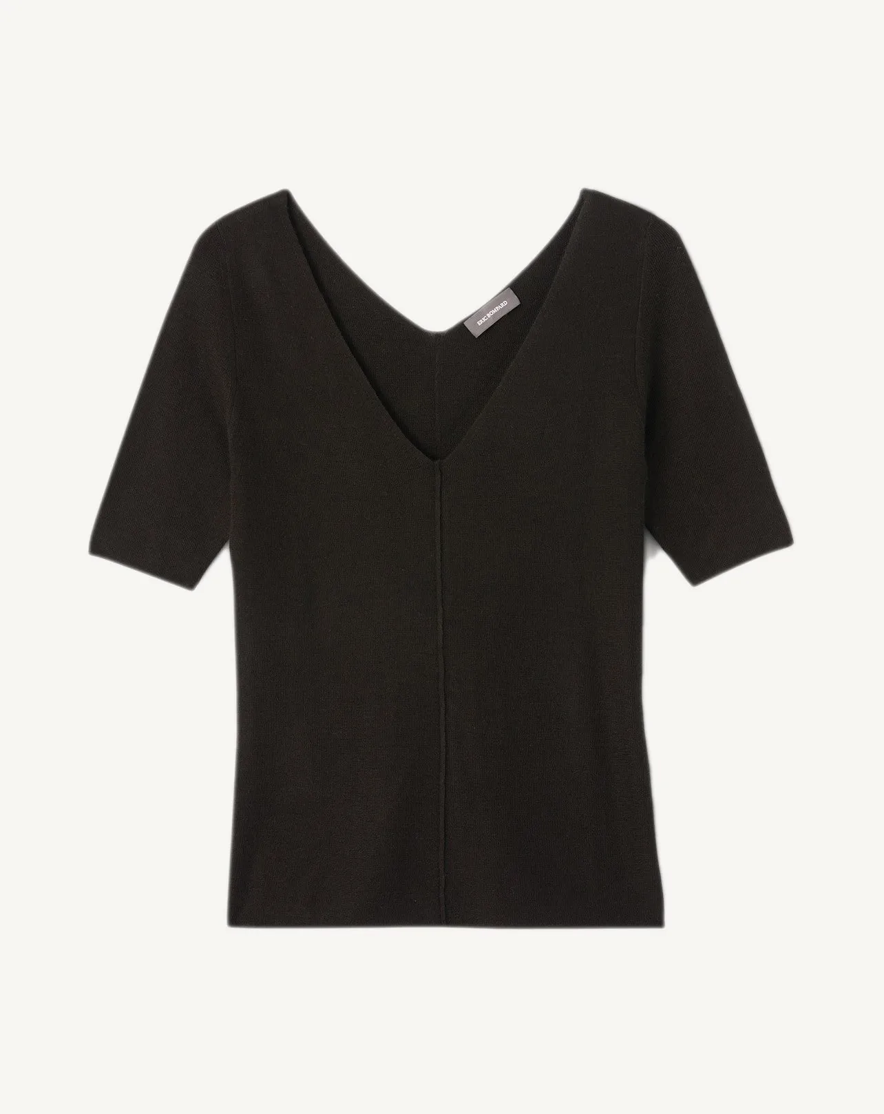 Extrafine short-sleeved V-neck jumper Eric Bompard