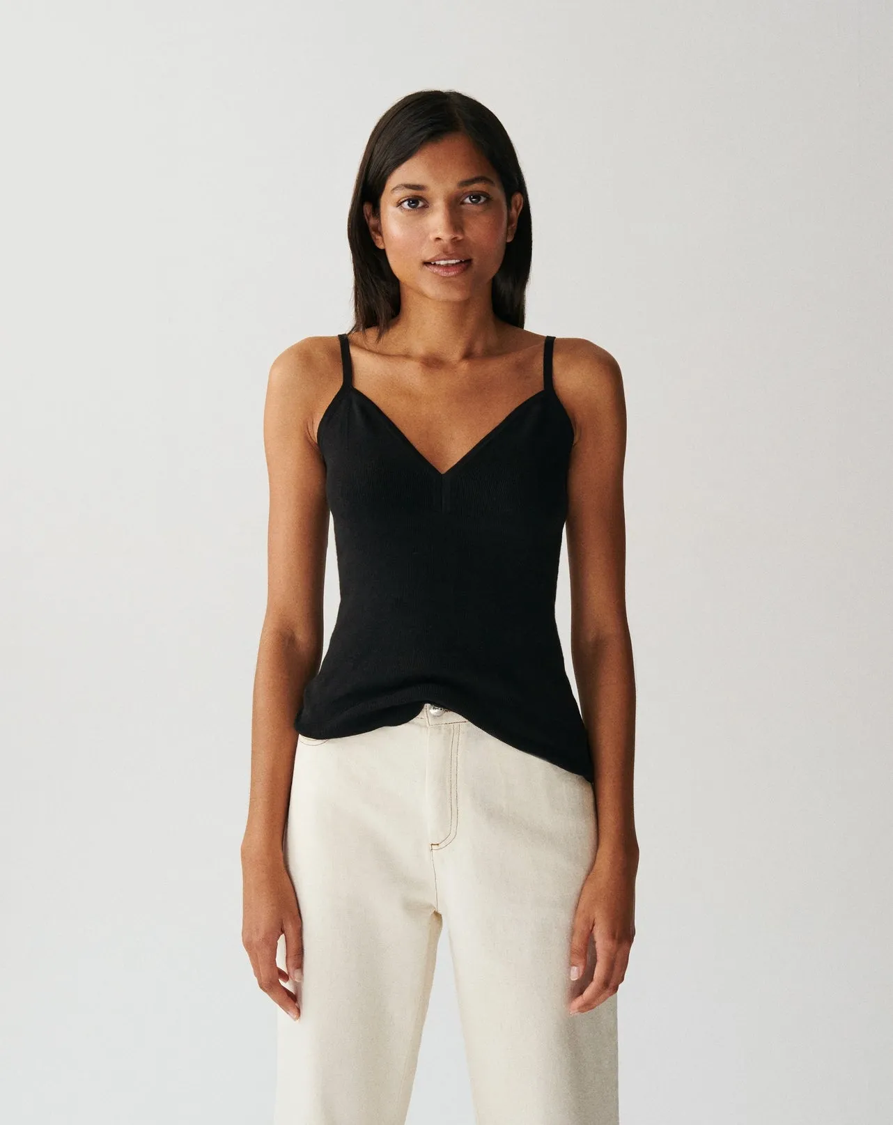 Extrafine tank top with thin straps Eric Bompard
