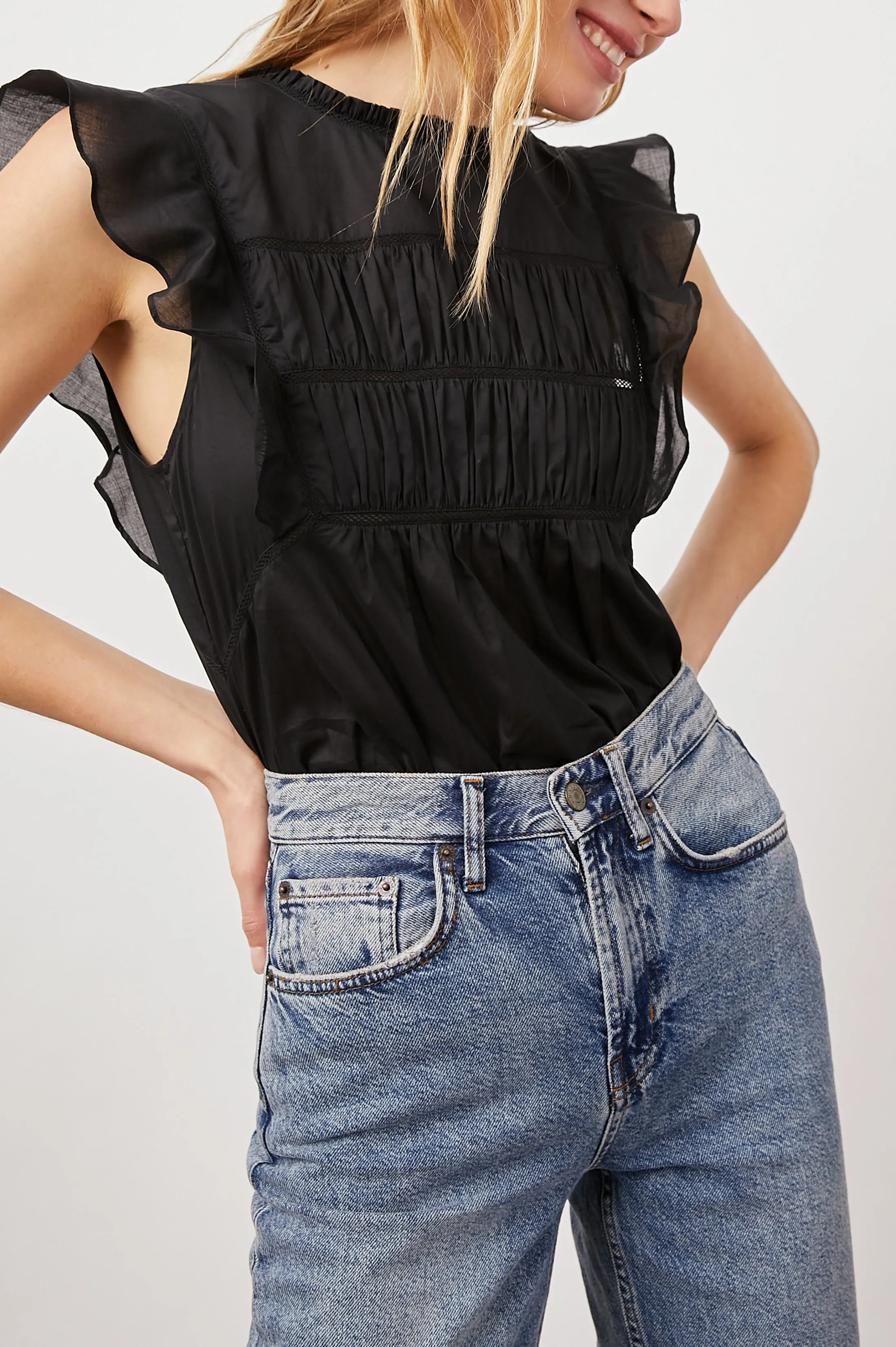 FILOMENA TOP - TRUE BLACK Rails