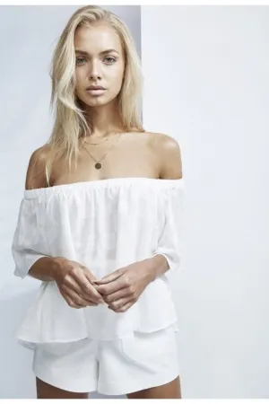 Finders Keepers The Label WOMENS BETTER DAYS RUFFLE TOP CLOUD