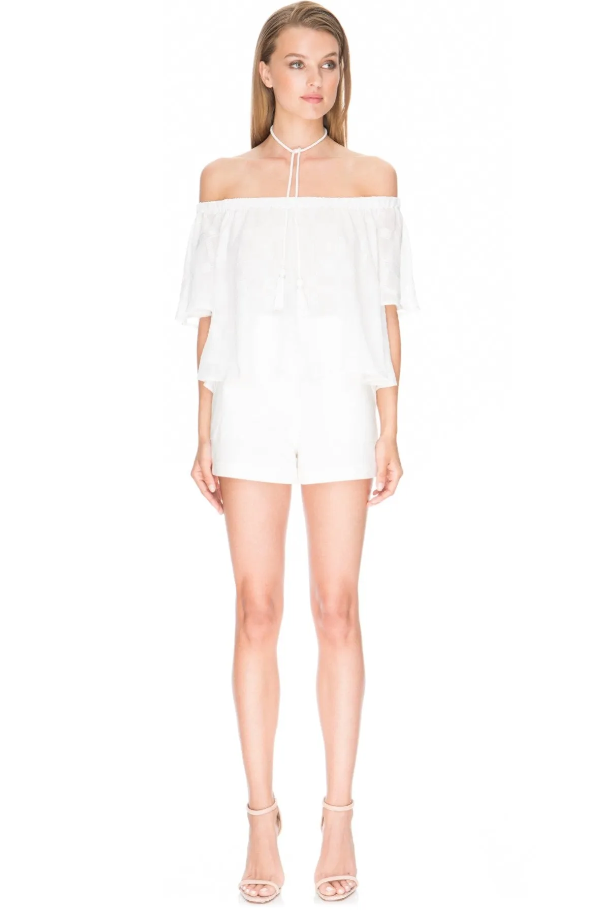 Finders Keepers The Label WOMENS BETTER DAYS RUFFLE TOP CLOUD
