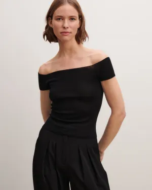 Fitted top in plain knit Eric Bompard
