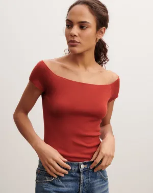 Fitted top in plain knit Eric Bompard
