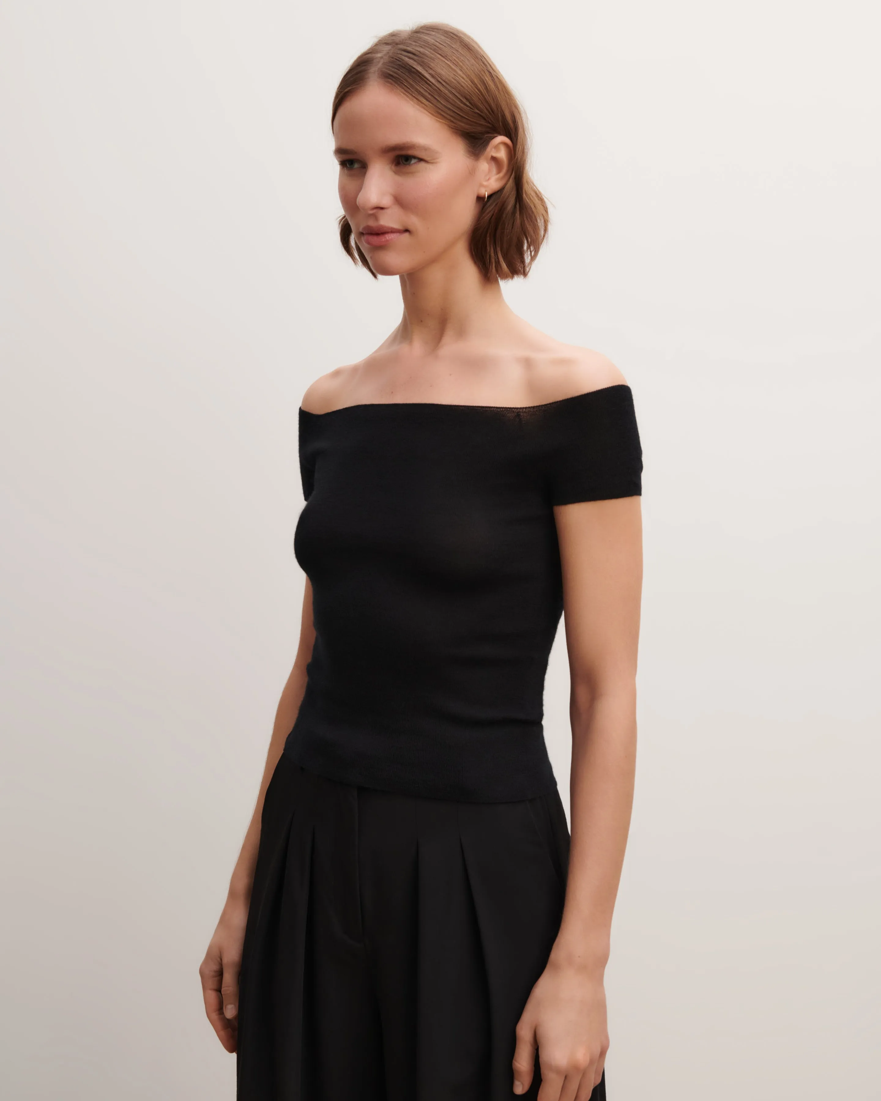 Fitted top in plain knit Eric Bompard