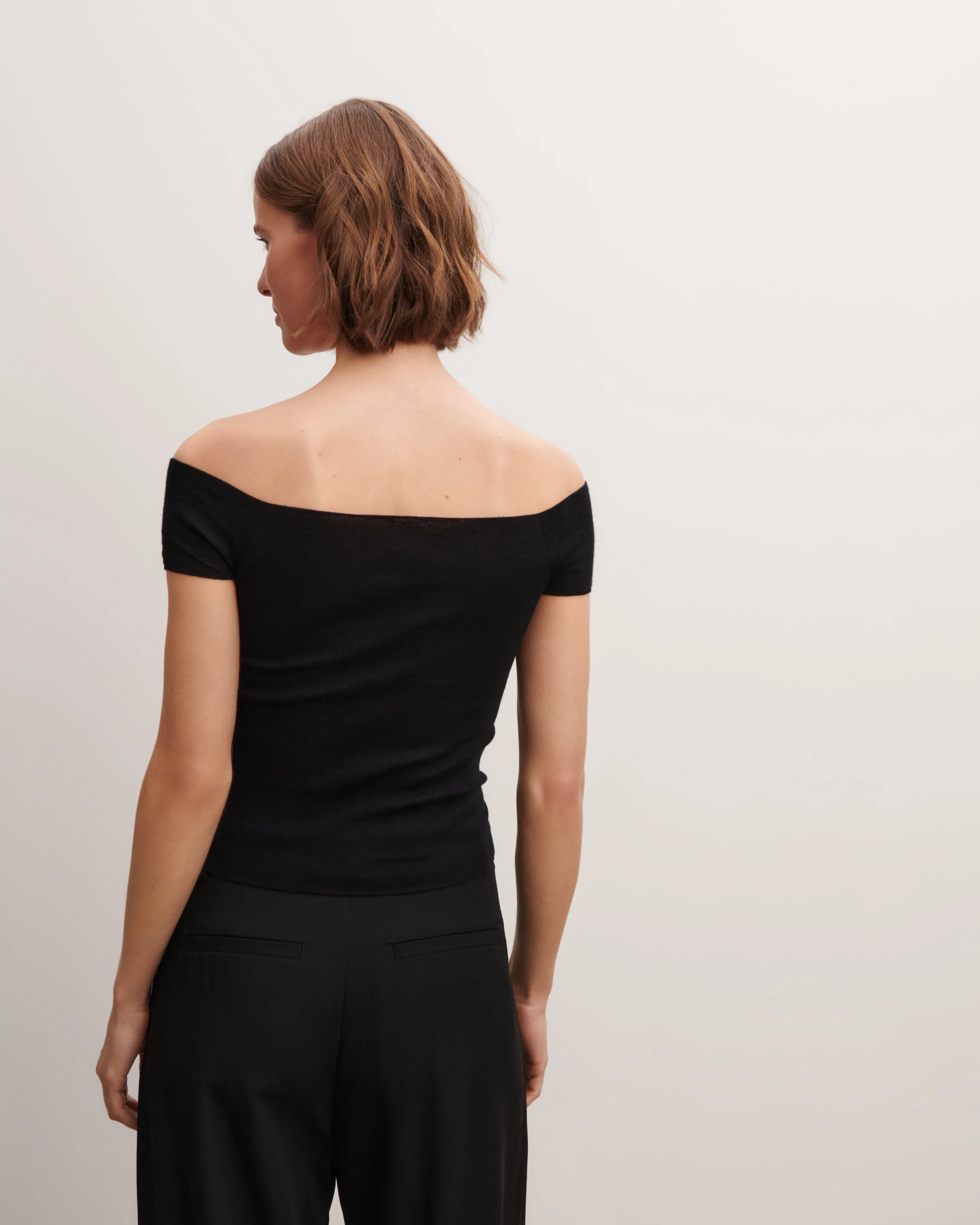 Fitted top in plain knit Eric Bompard