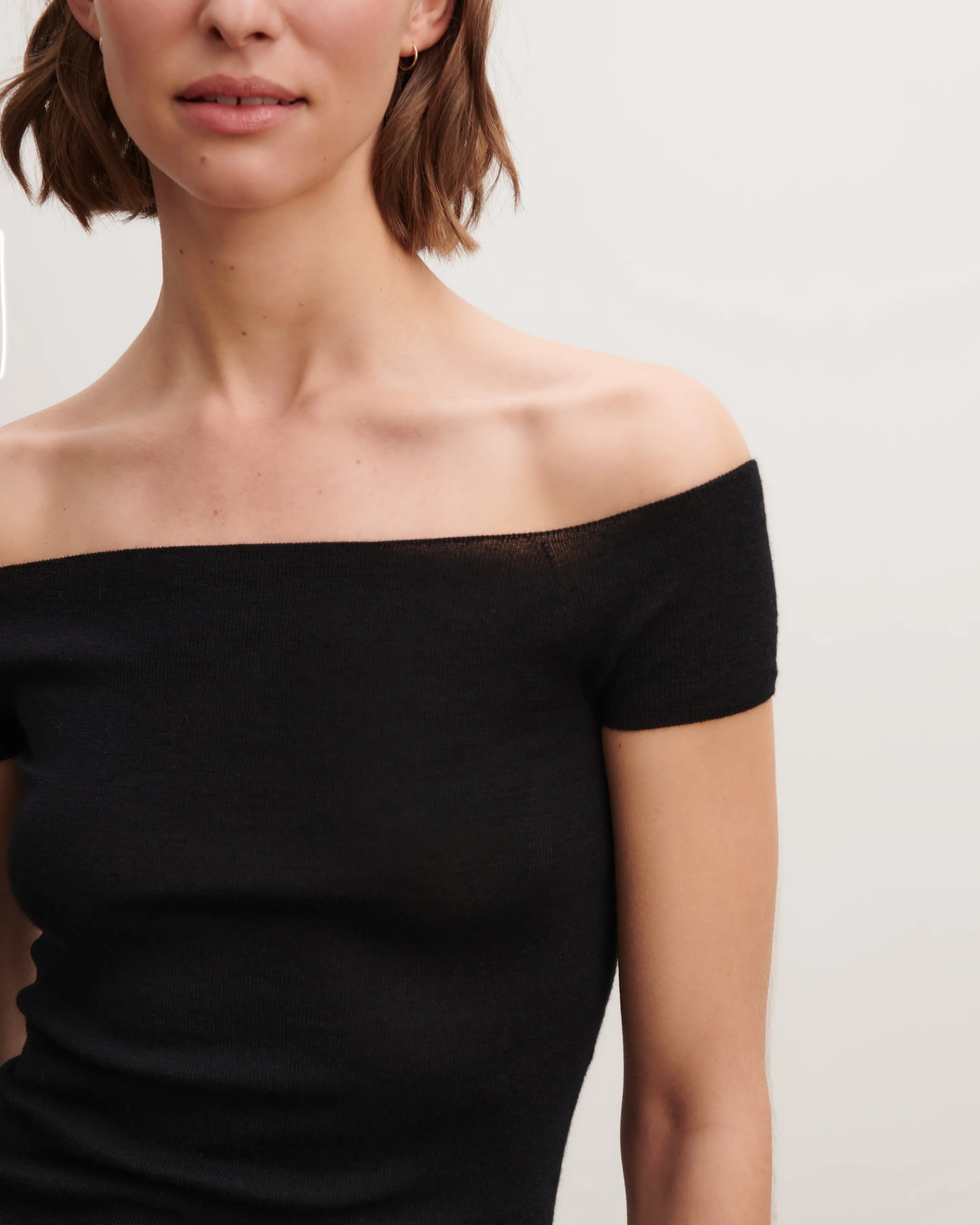 Fitted top in plain knit Eric Bompard