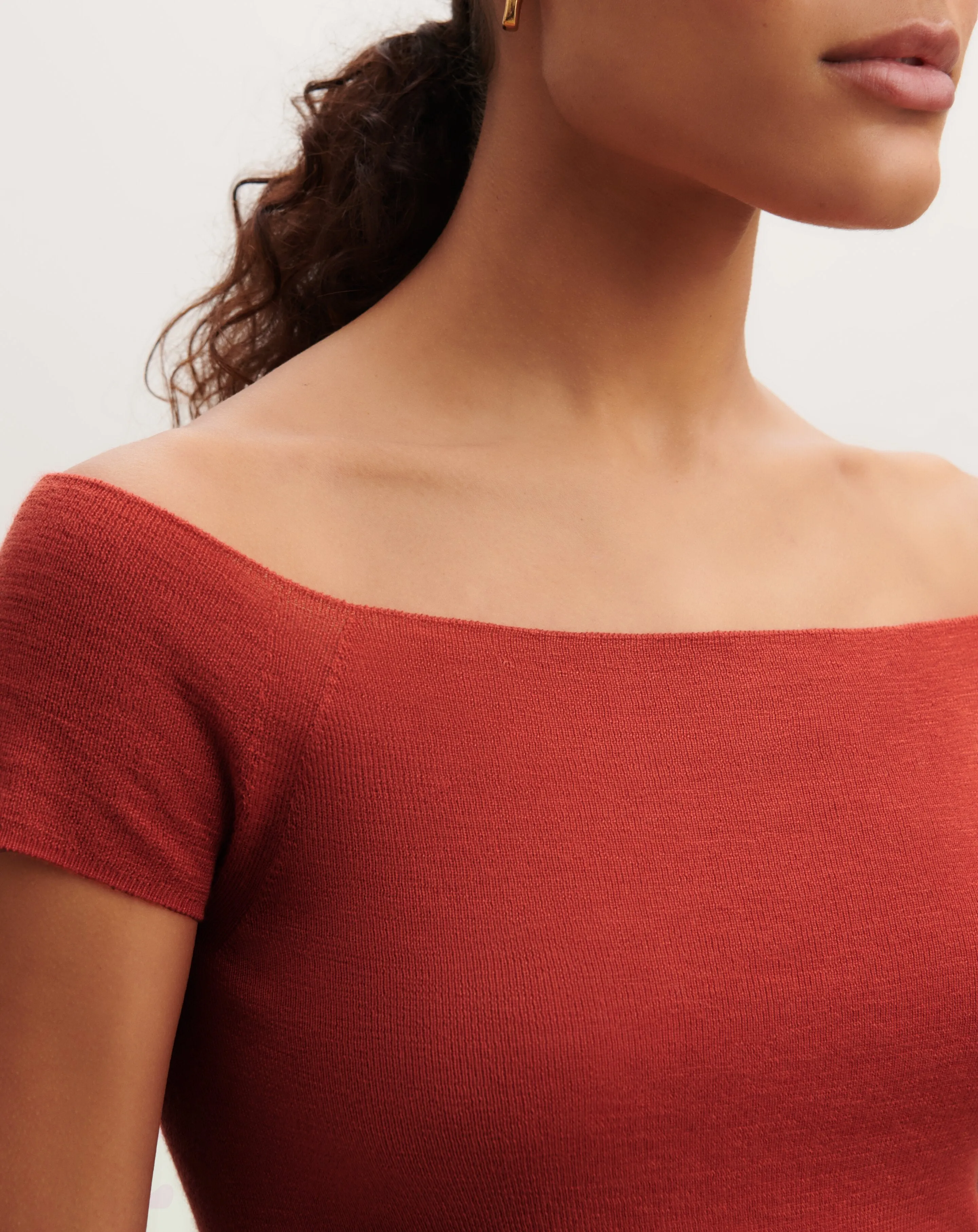 Fitted top in plain knit Eric Bompard