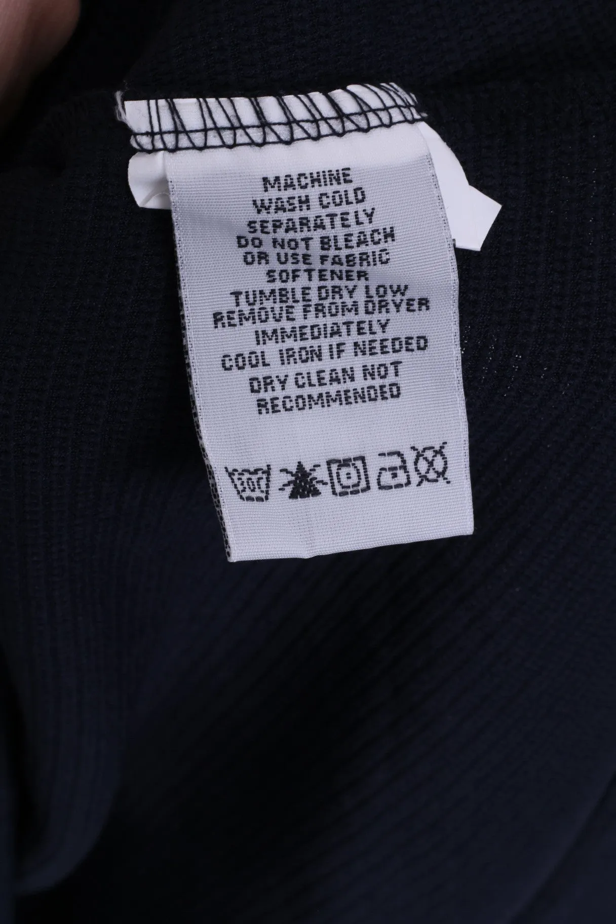 Fox Acres Womens S Shirt Nylon Long Sleeve Navy Zip Neck Stand Up Collar