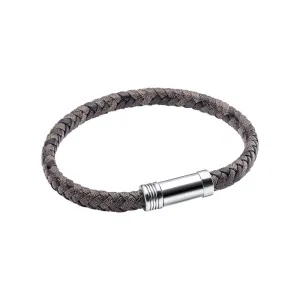 Fred Bennett Antique Grey Leather Mens Bracelet B5276