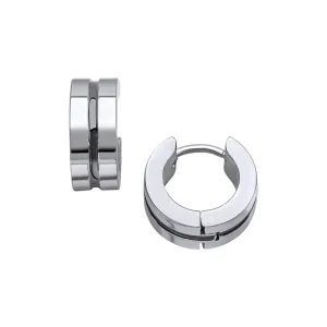 Fred Bennett Stainless Steel Huggie Hoop Earrings E6397