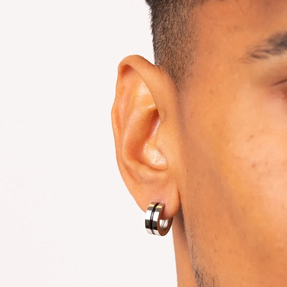 Fred Bennett Stainless Steel Huggie Hoop Earrings E6397