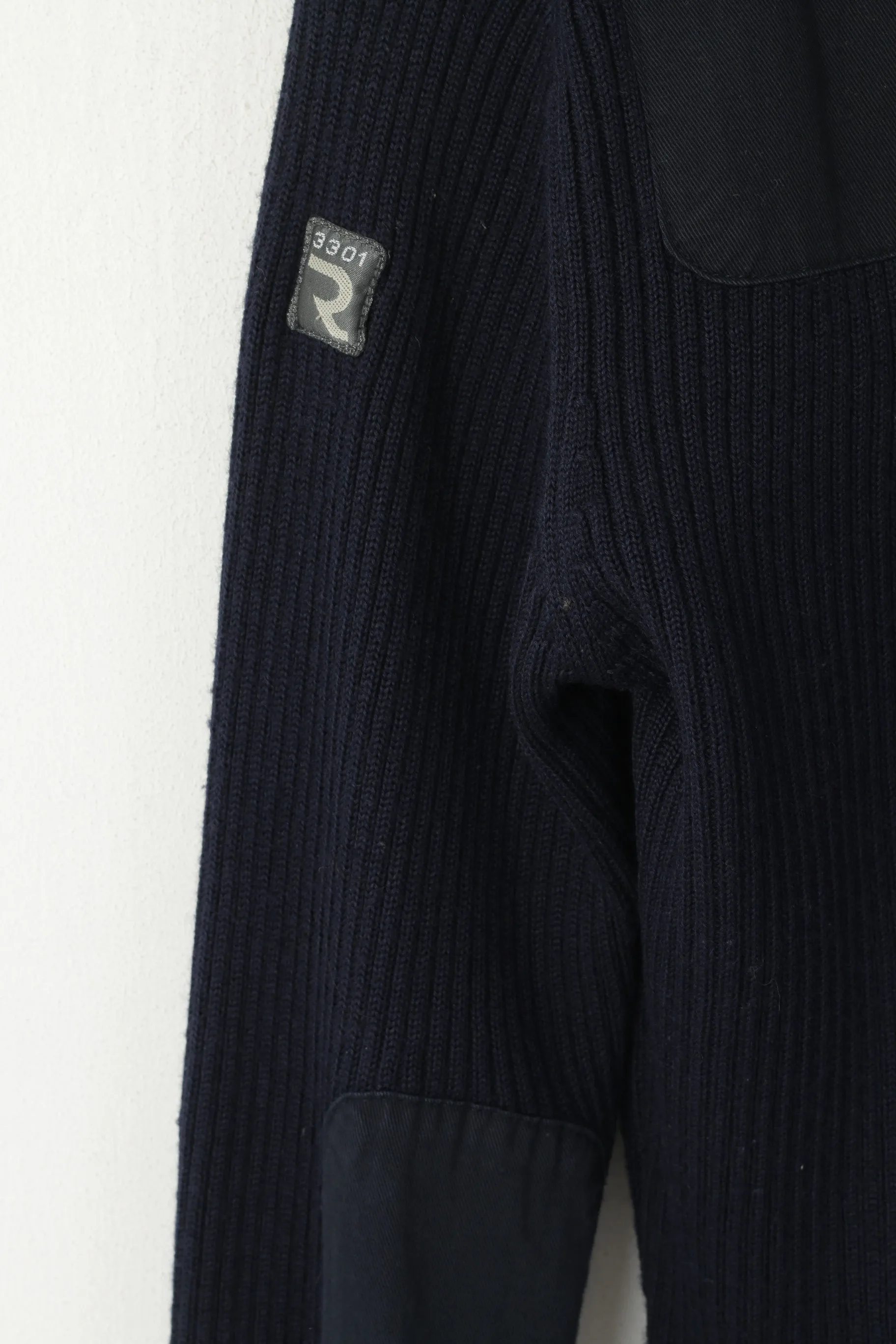 G-Star Men S Jumper Navy Wool Stretch Slim Fit Dyffle Neck Classic Sweater