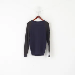 G-Star Raw Men M Jumper Navy Cotton Core Raglan Knit Crew Neck Classic Sweater