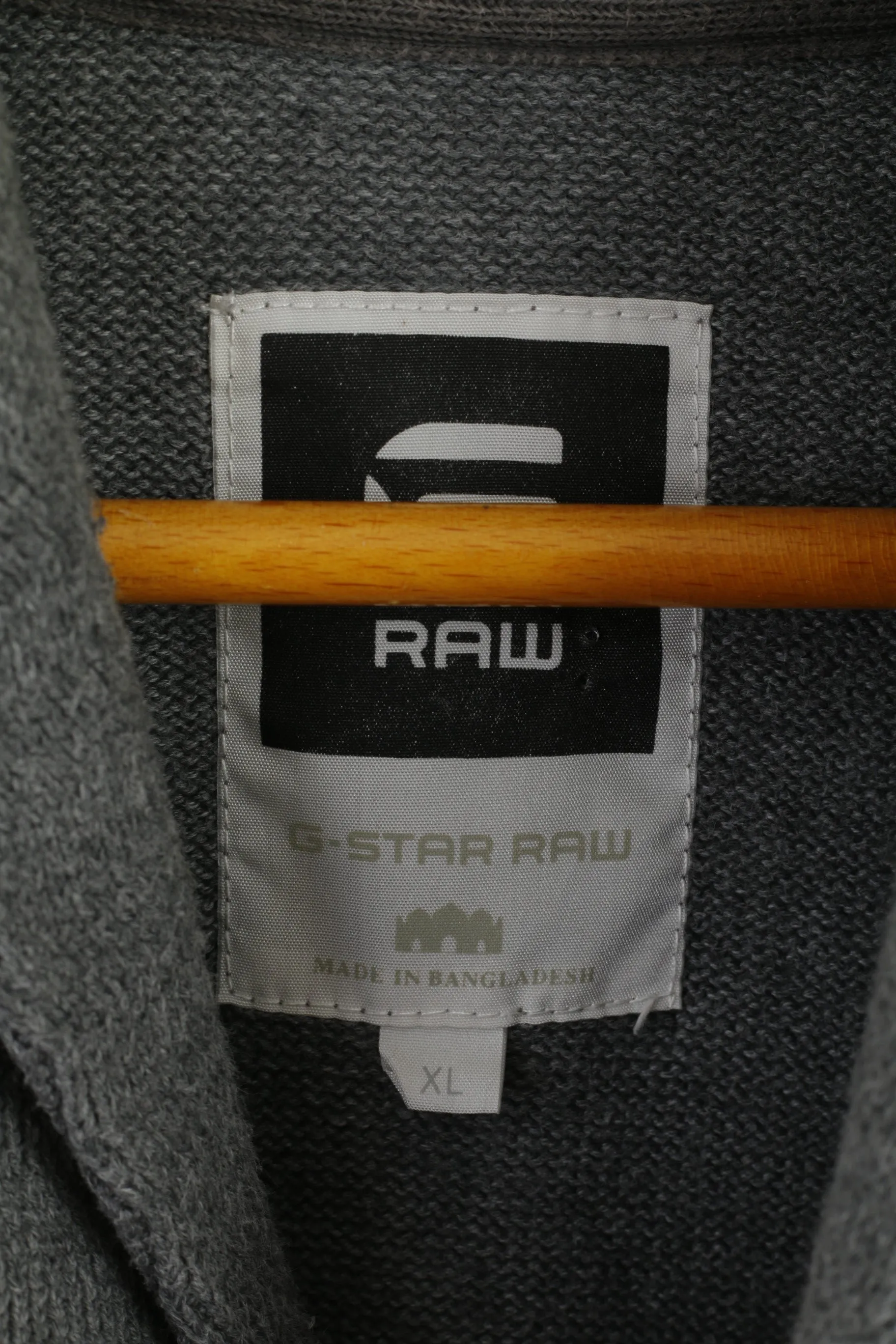 G-Star Raw Mens XL (L) Jumper Grey Cotton Sterling Shawl Coll Knit Sweater