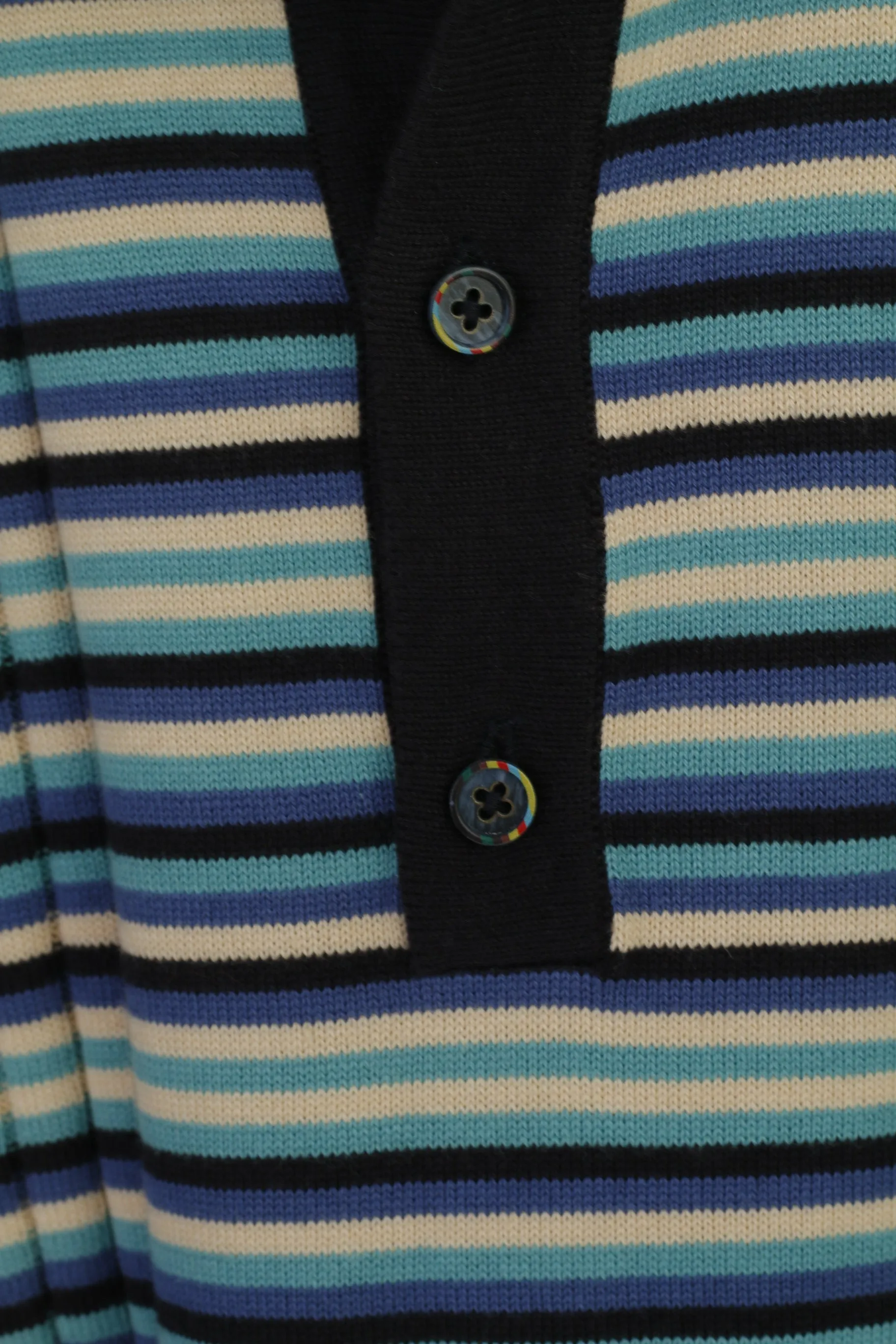 Gabicci Men L (M) Jumper Navy Striped Cotton Blend Collar Stretch Sweater