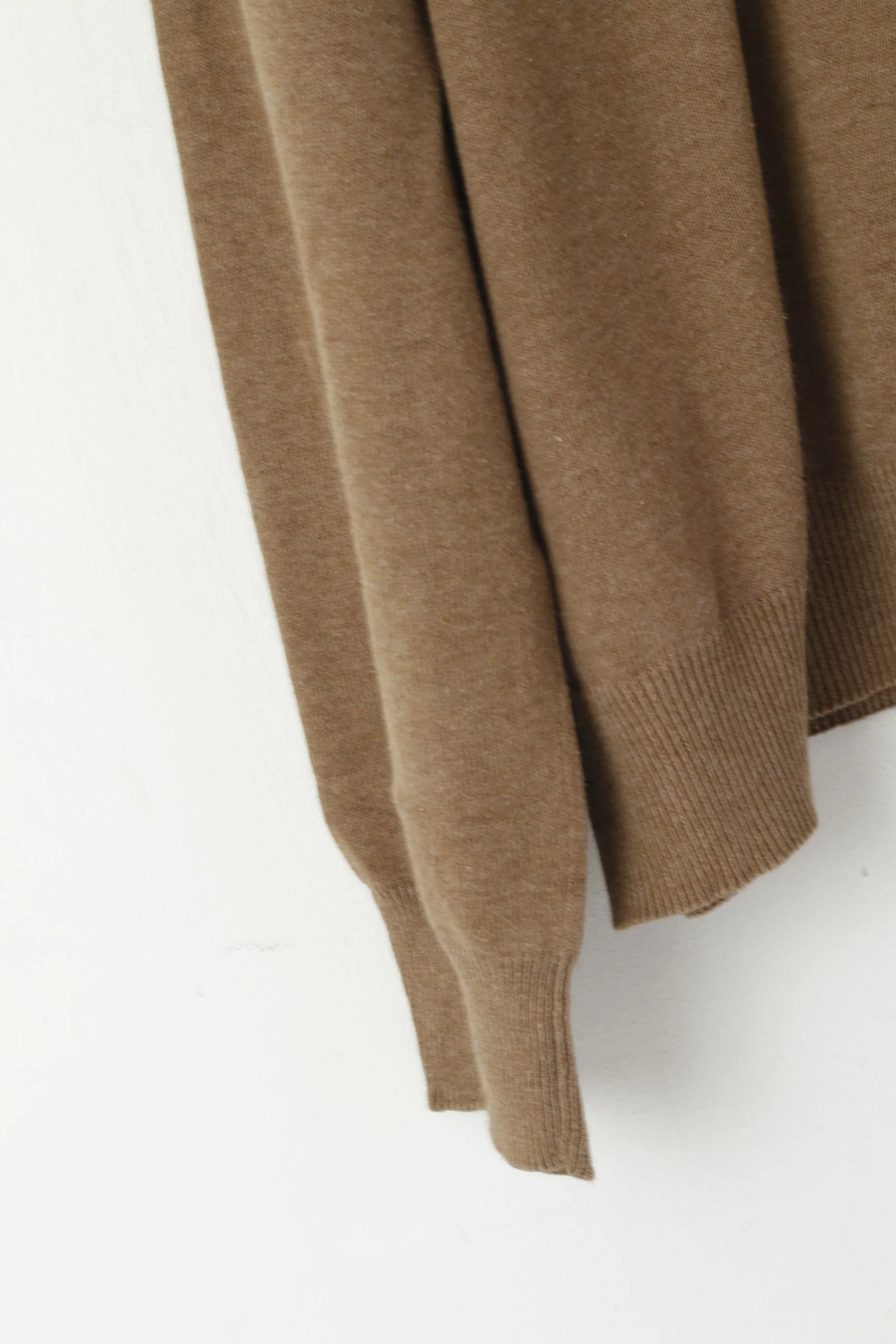 Gant Men XXL Jumper Brown 100% Cotton Logo V Neck Plain Soft Sweater