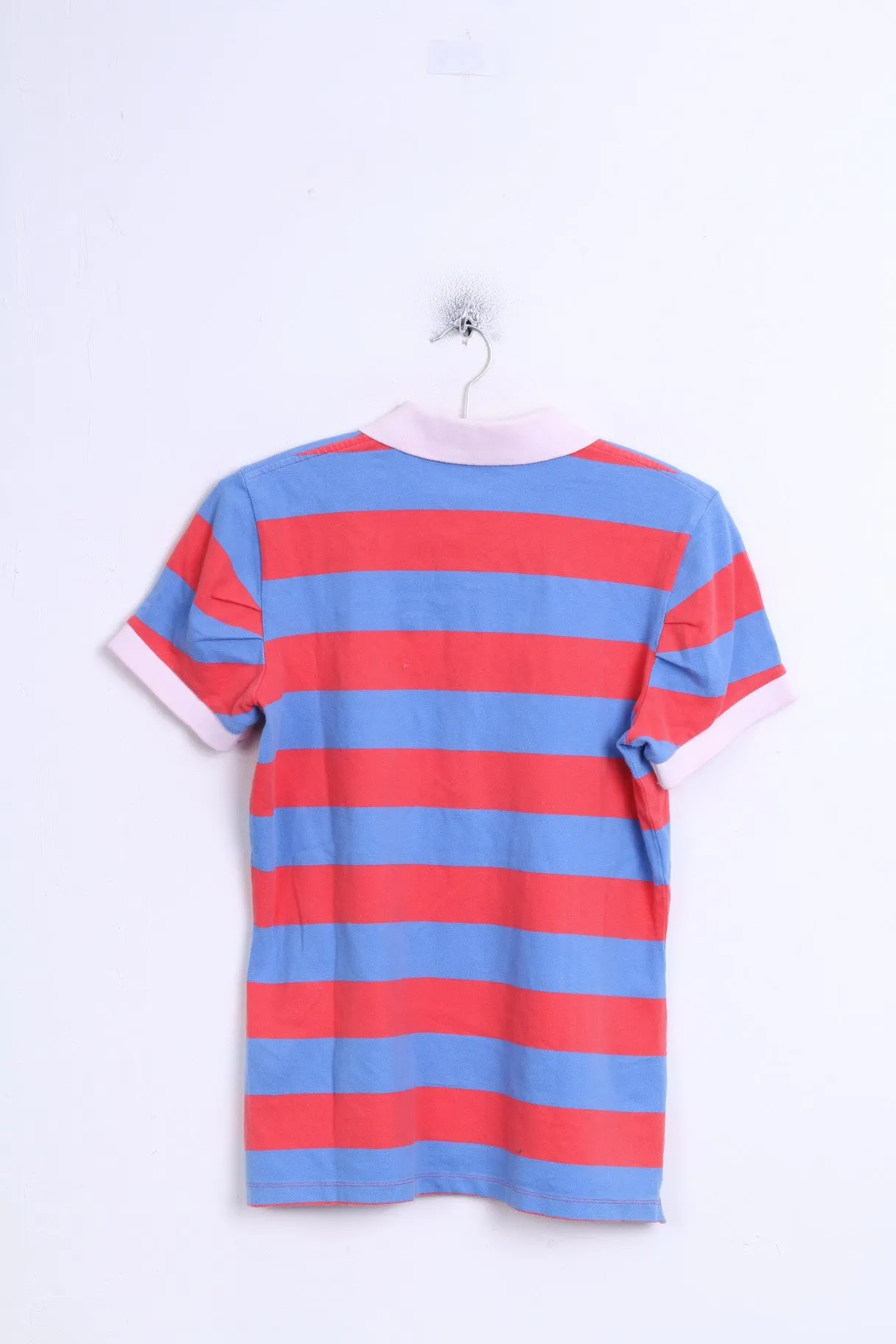 GANT Womens L Polo Shirt Striped Blue Cotton Fitt Top