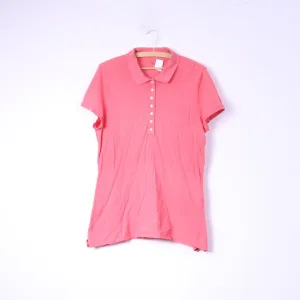 Gap Womens XL Polo Shirt Pink Cotton Buttons Deatiled Top