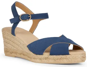 Geox D Gelsa Low C Womens Leather Wedge Heeled Sandal