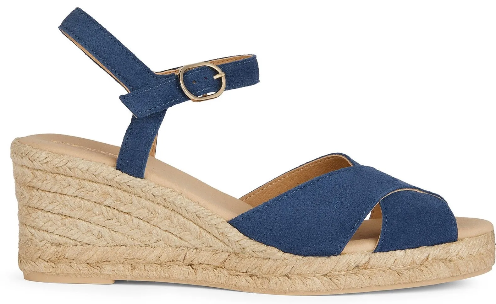 Geox D Gelsa Low C Womens Leather Wedge Heeled Sandal
