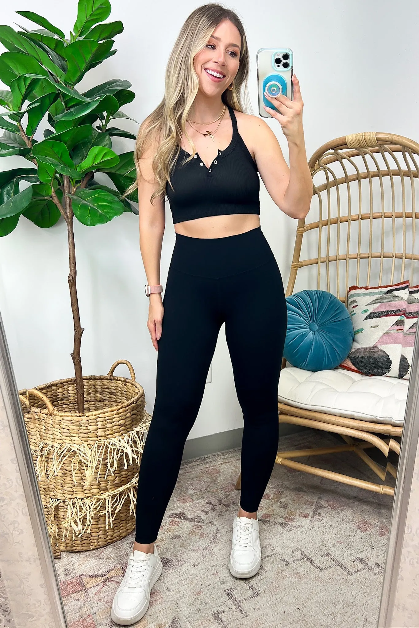 Good Taste Button Down Crop Tank Top - FINAL SALE