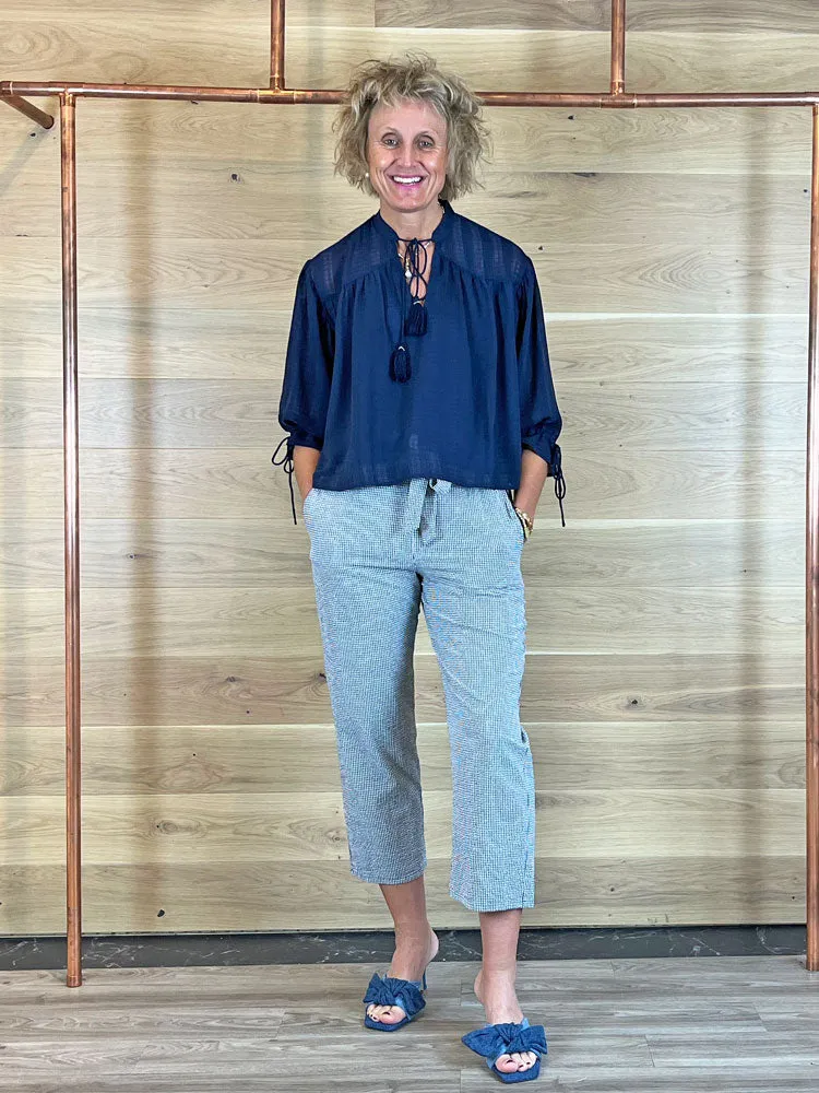 Great Plains Desert Check Blouse Navy