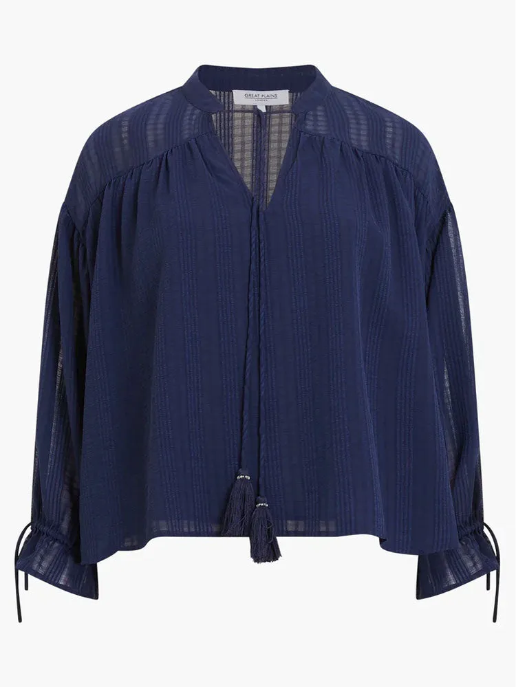 Great Plains Desert Check Blouse Navy