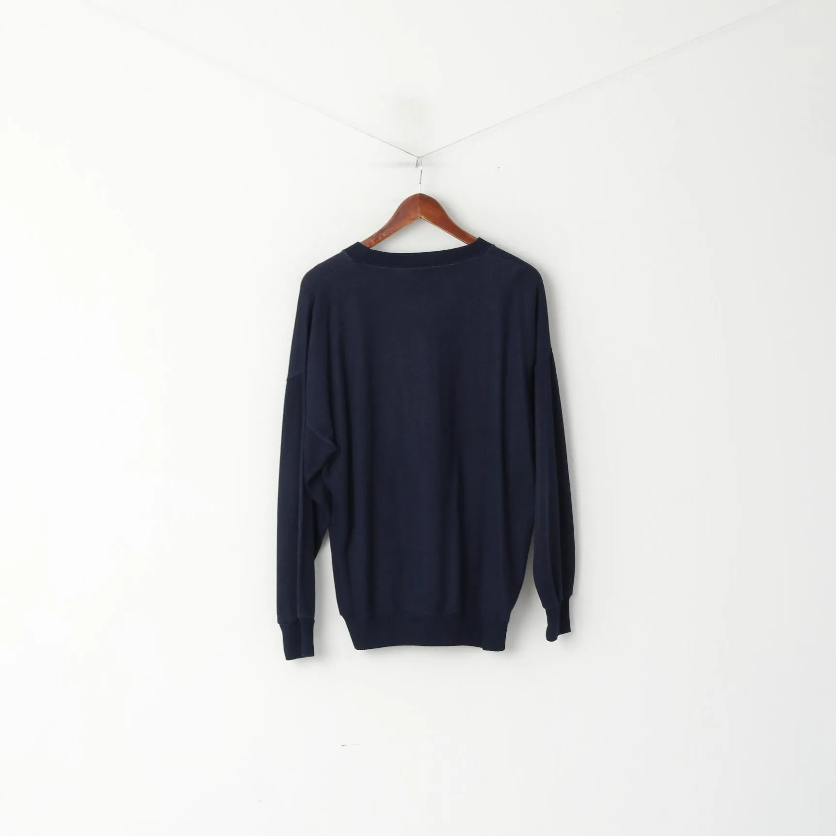 Greenwoods Active Men M Jumper Navy Acrylic Emroidered Crew Neck Sailing Sweater
