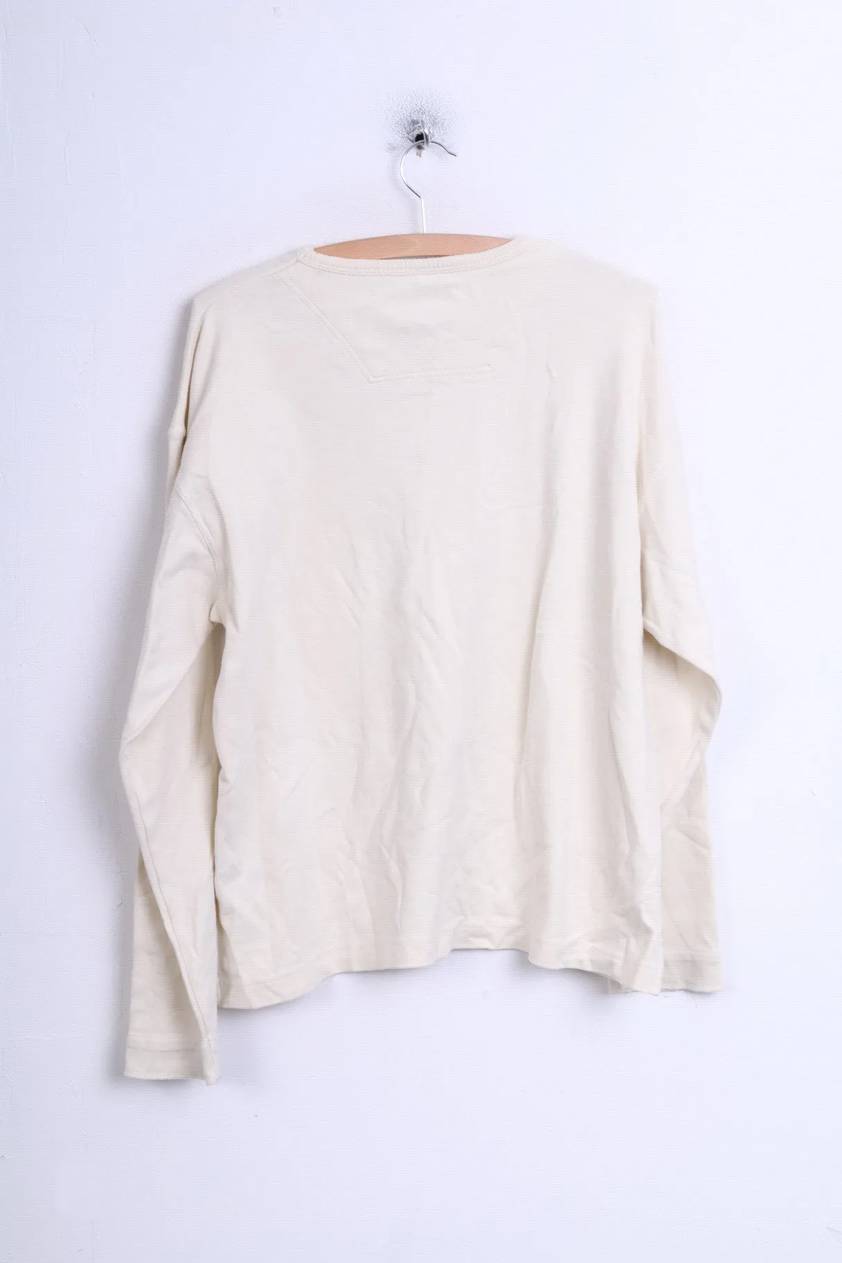 Helly Hansen Mens XL Jumper Sweatshirt Beige Cotton Crew Neck