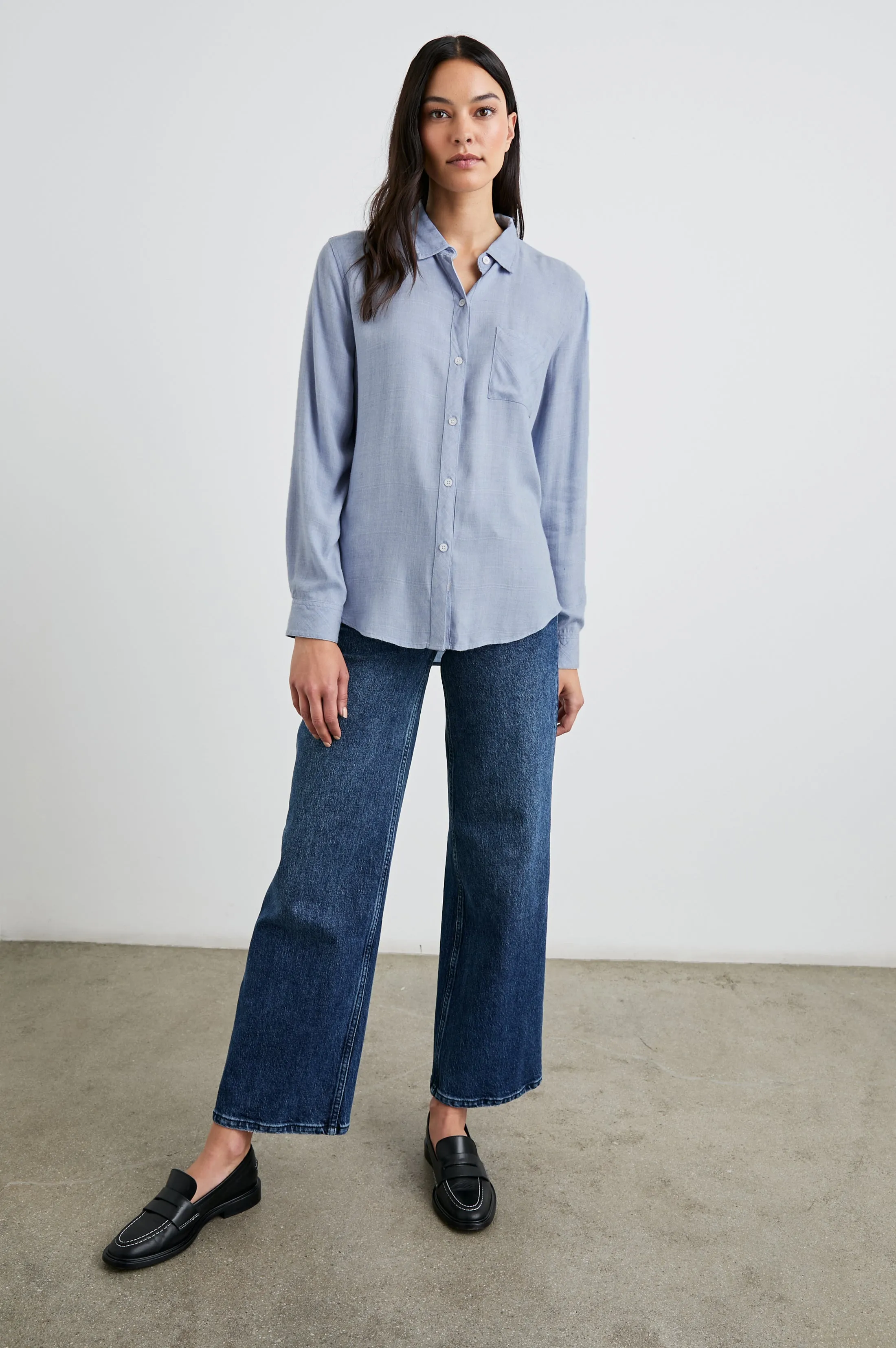 HUNTER SHIRT - CHAMBRAY HEATHER Rails