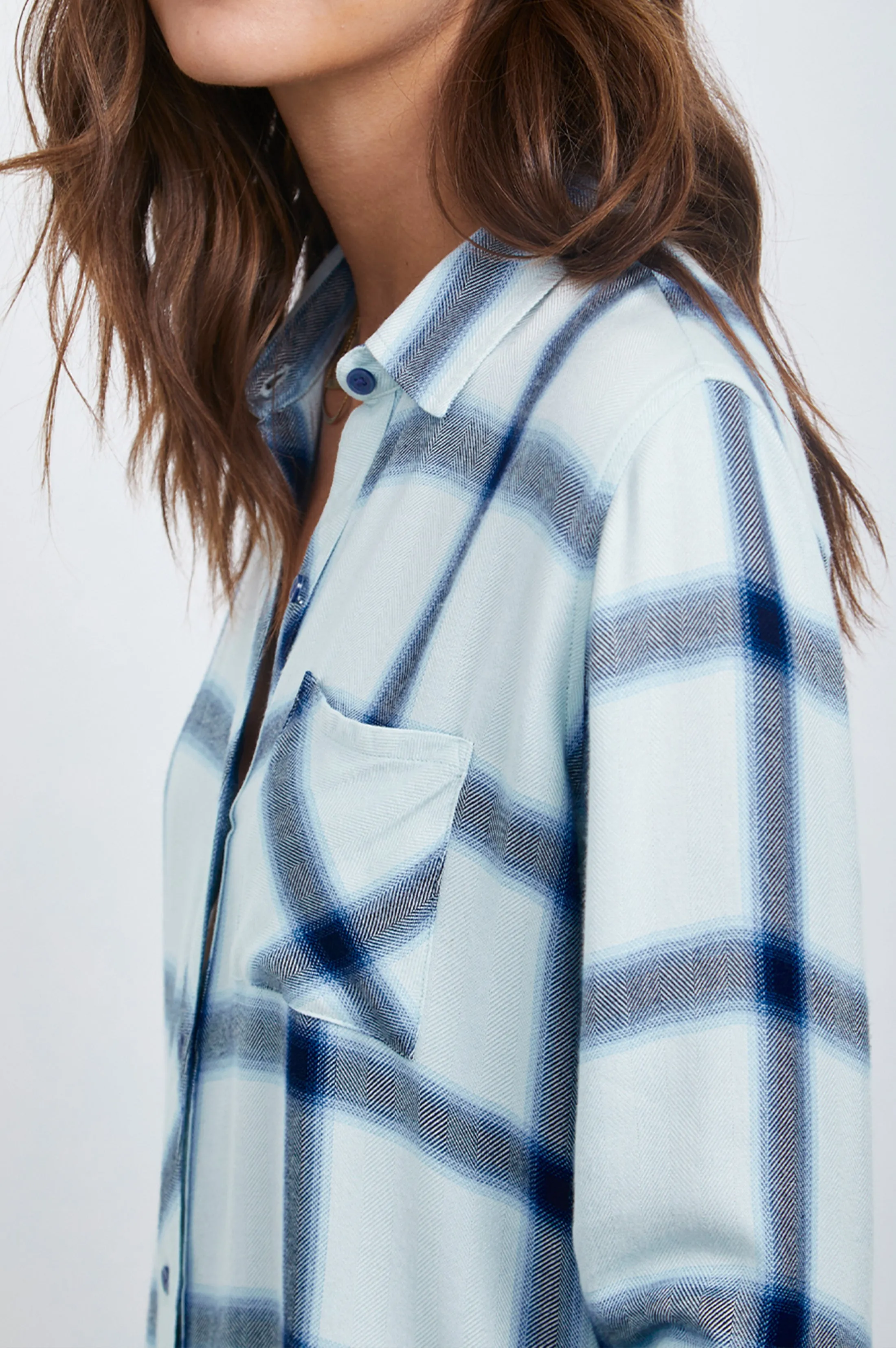 HUNTER SHIRT - WHITE GLACIER NAVY Rails