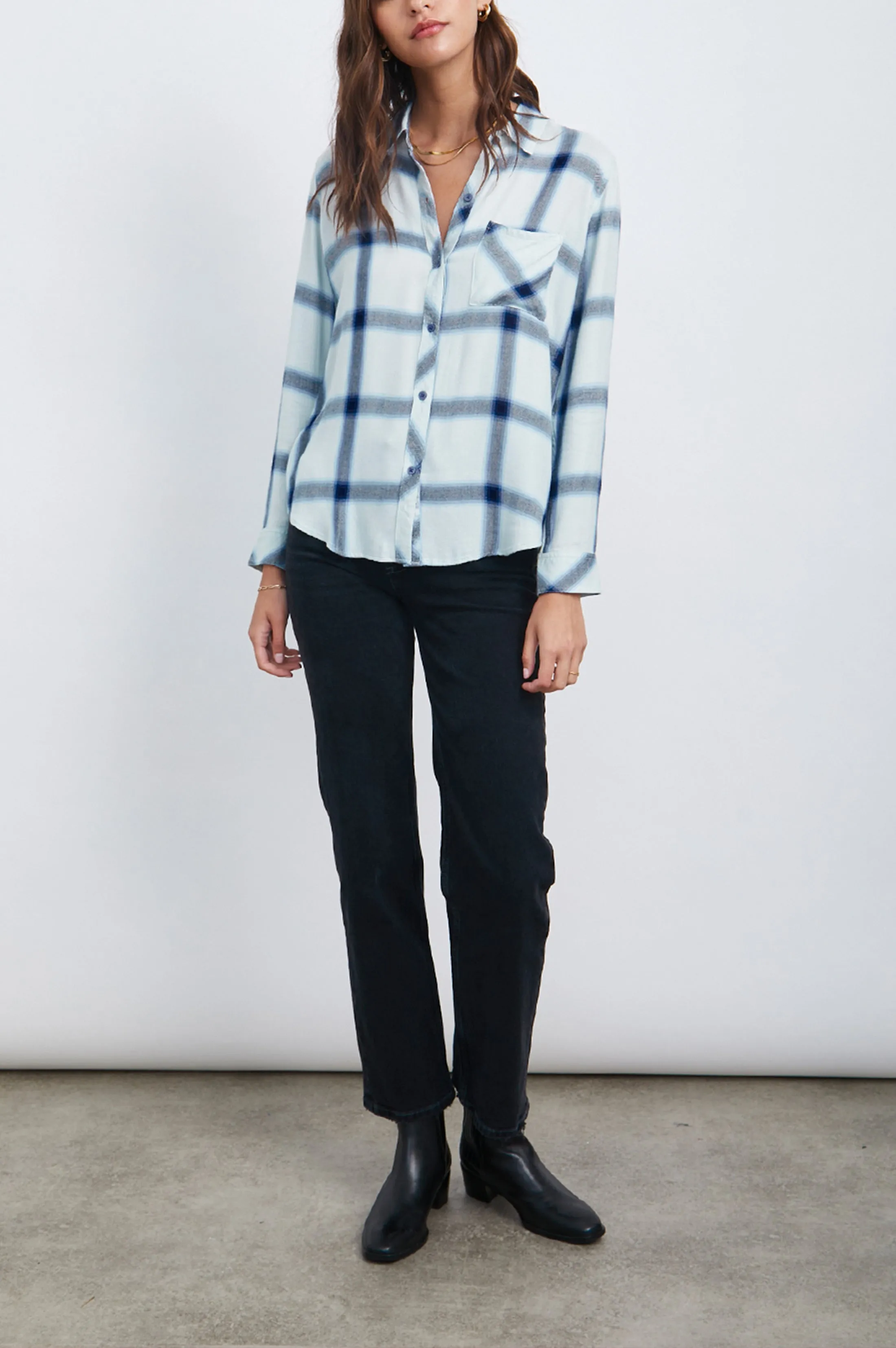 HUNTER SHIRT - WHITE GLACIER NAVY Rails