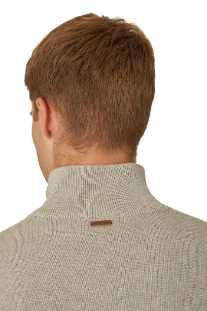Industrie - The Lakewood Zip Neck Jumper - Wheat