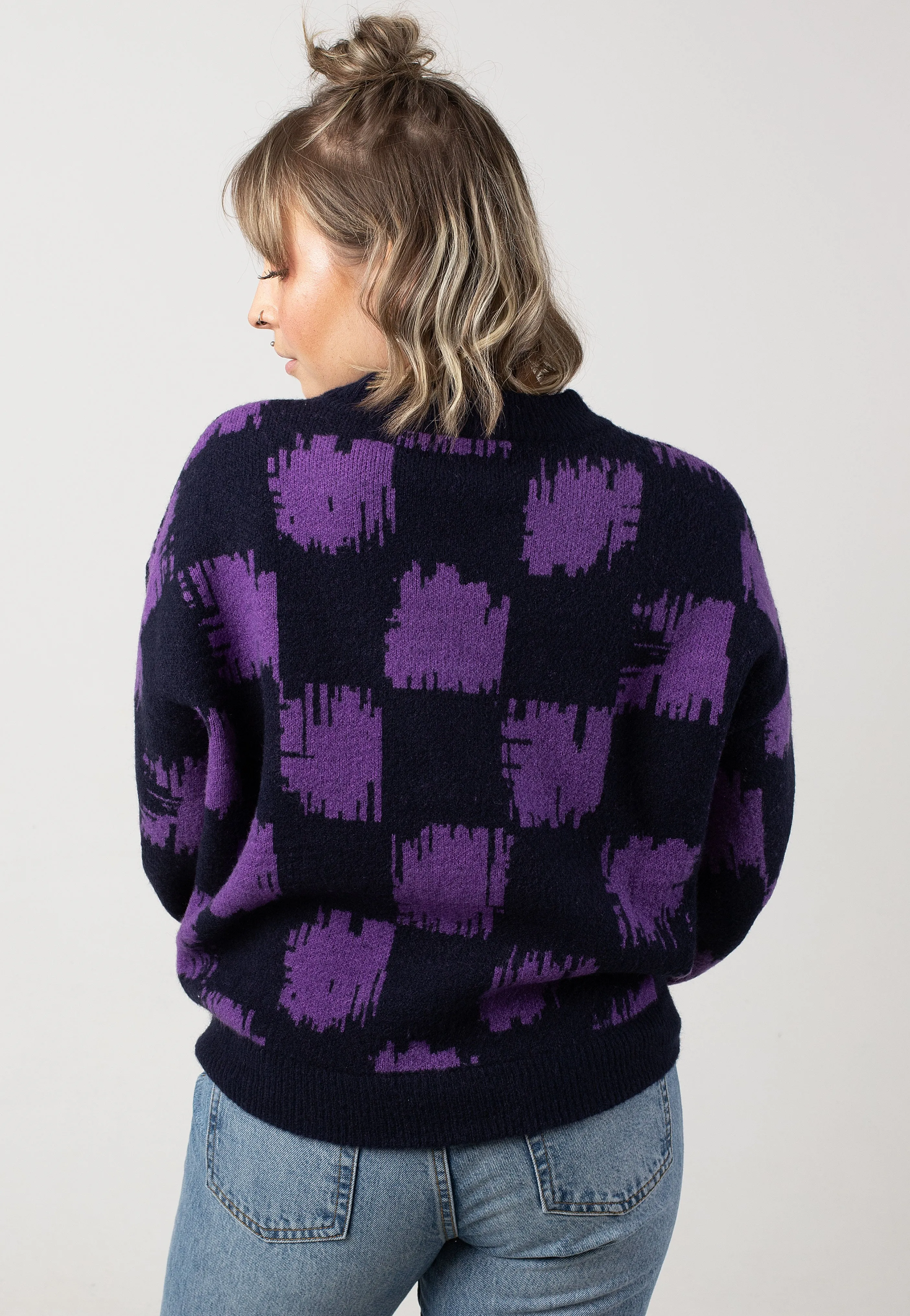 Iriedaily - Boxy Fluff Knit Navy Purple - Pullover