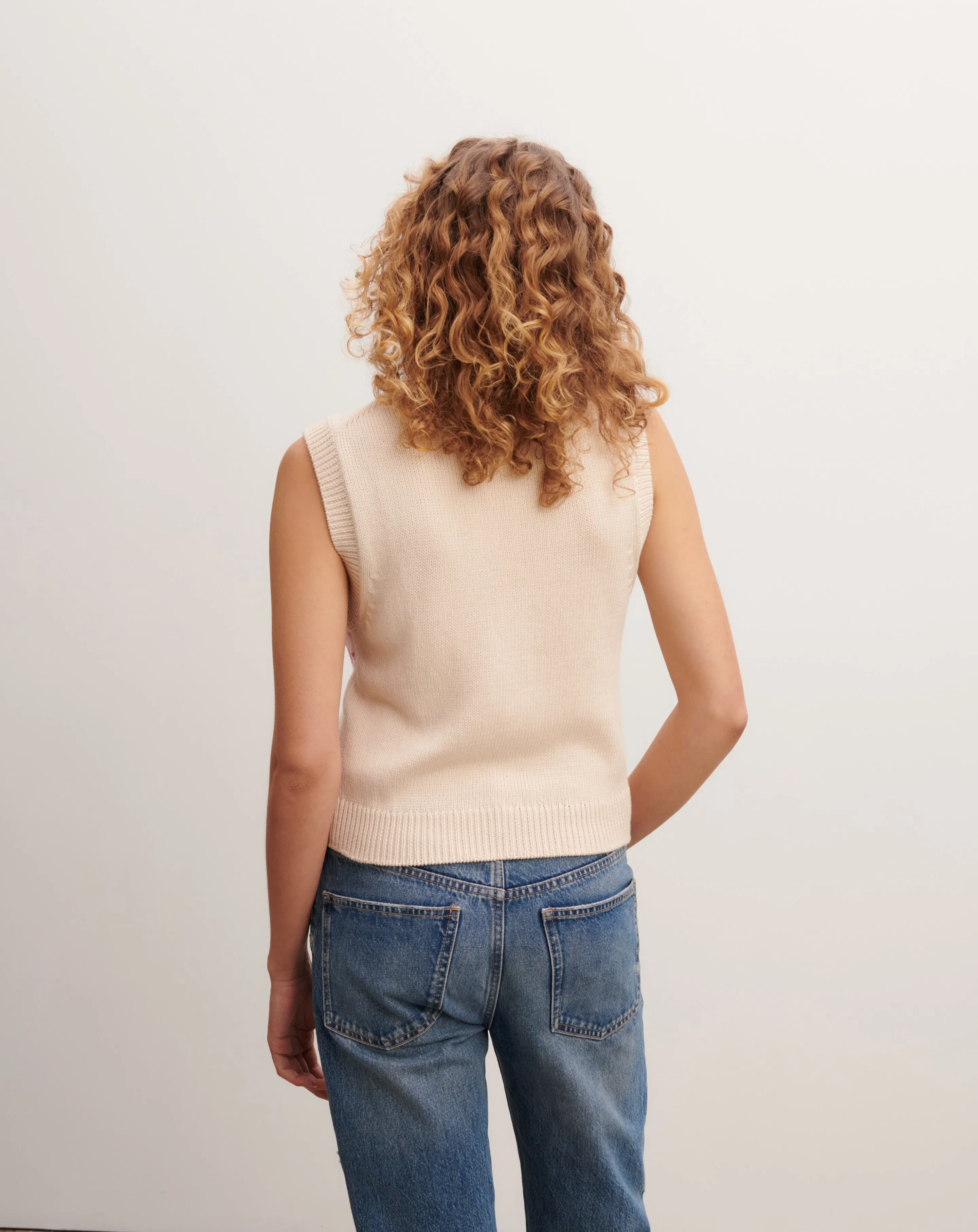 Jacquard sleeveless pullover Eric Bompard