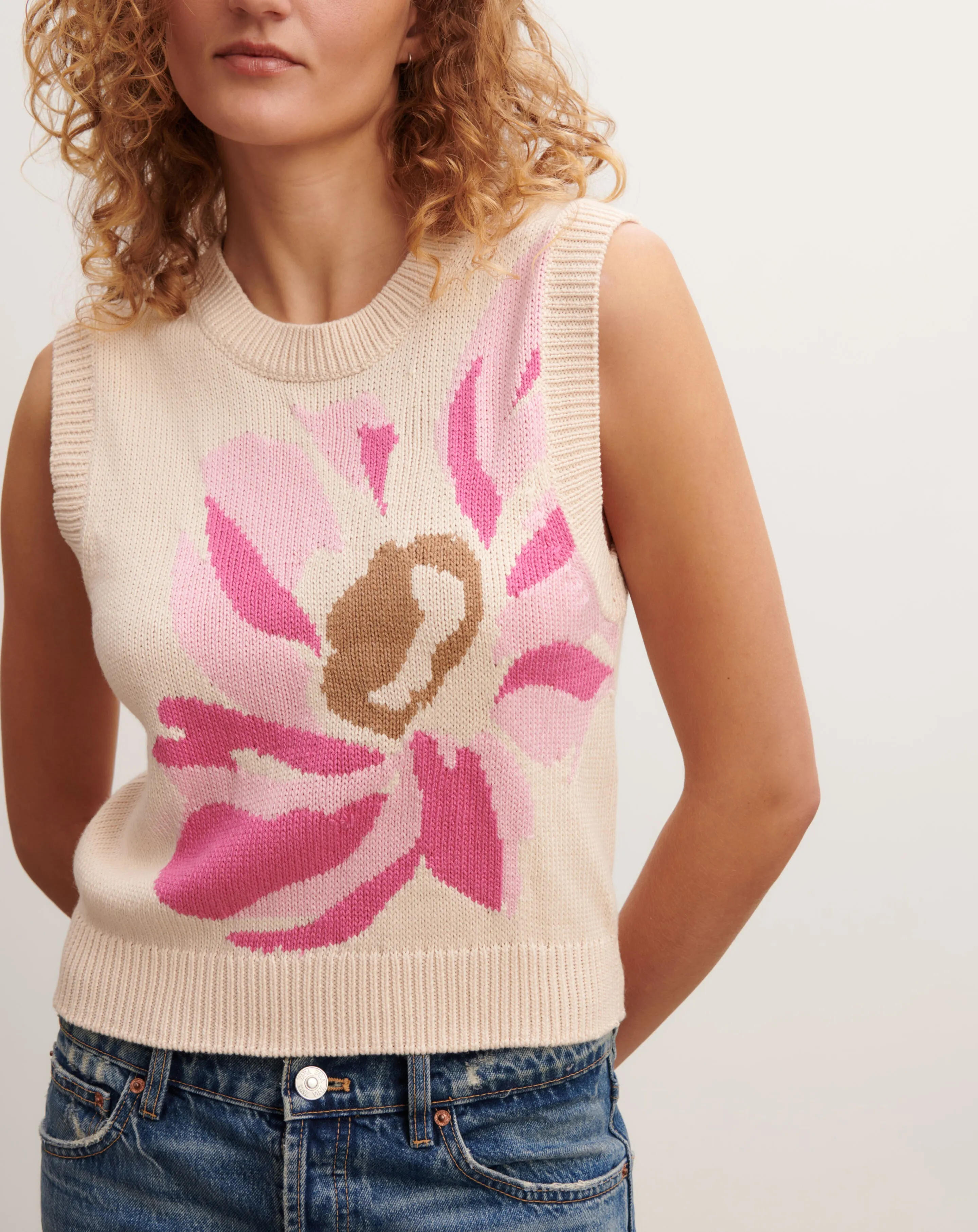 Jacquard sleeveless pullover Eric Bompard