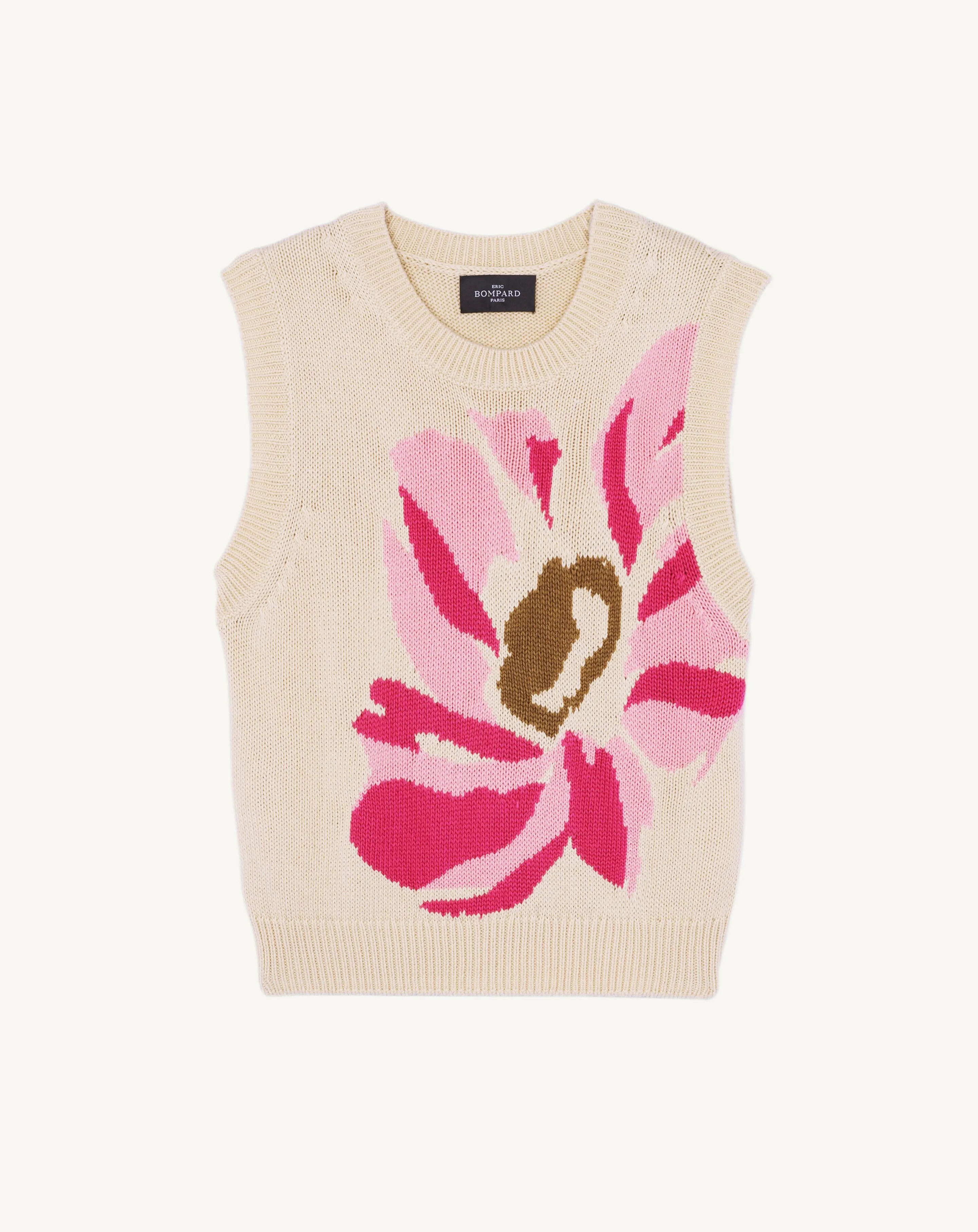 Jacquard sleeveless pullover Eric Bompard