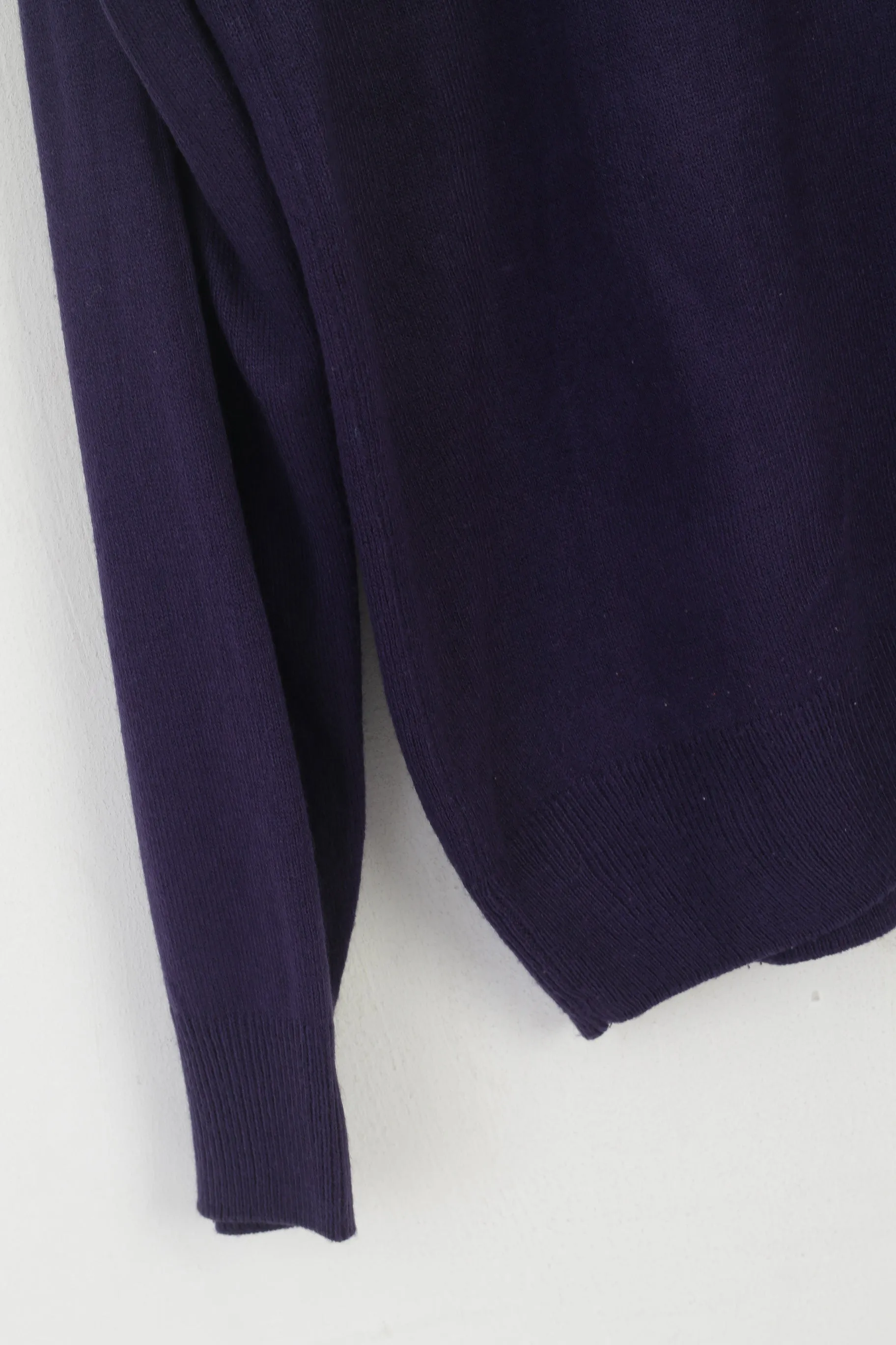 James Pringle Men M Jumper Purple Acrylic Crew Neck Soft Plain Sweater