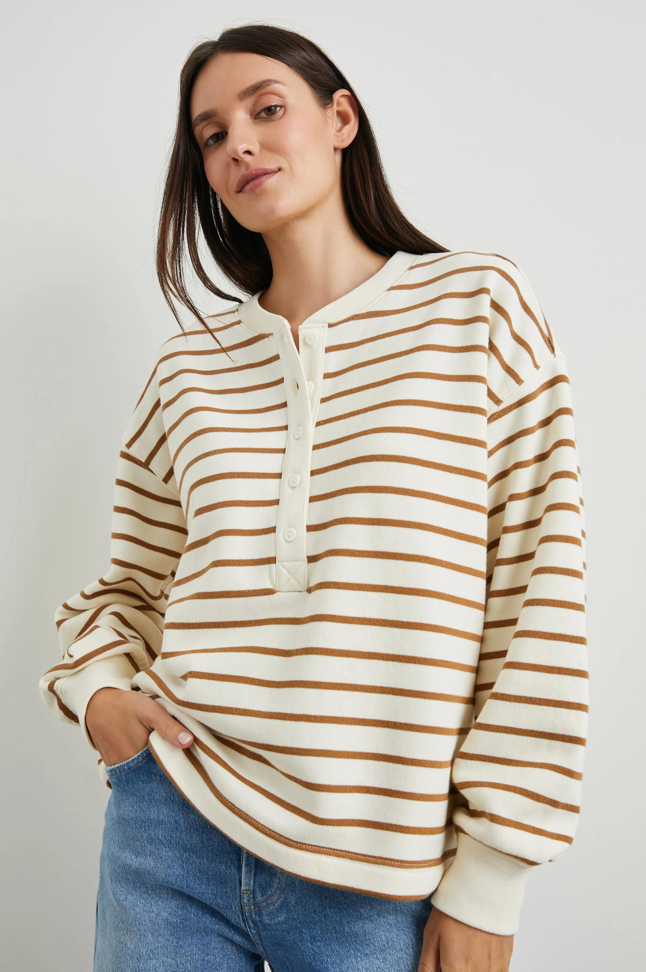 JOAN SWEATSHIRT - CARMEL STRIPE Rails