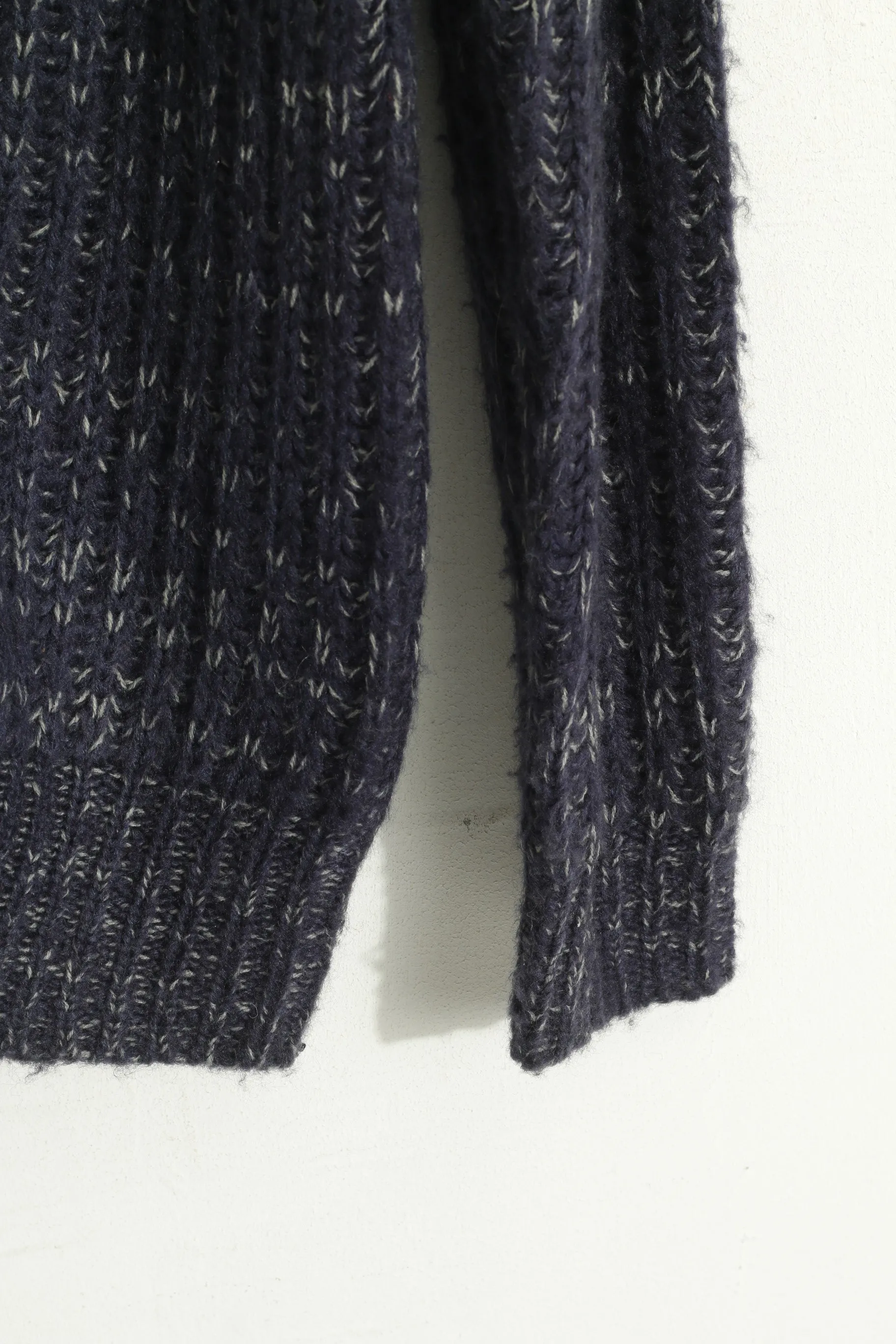 Joe Browns Men M Cardigan Blue Gray Knitted Acrylic Classic V Neck Sweater