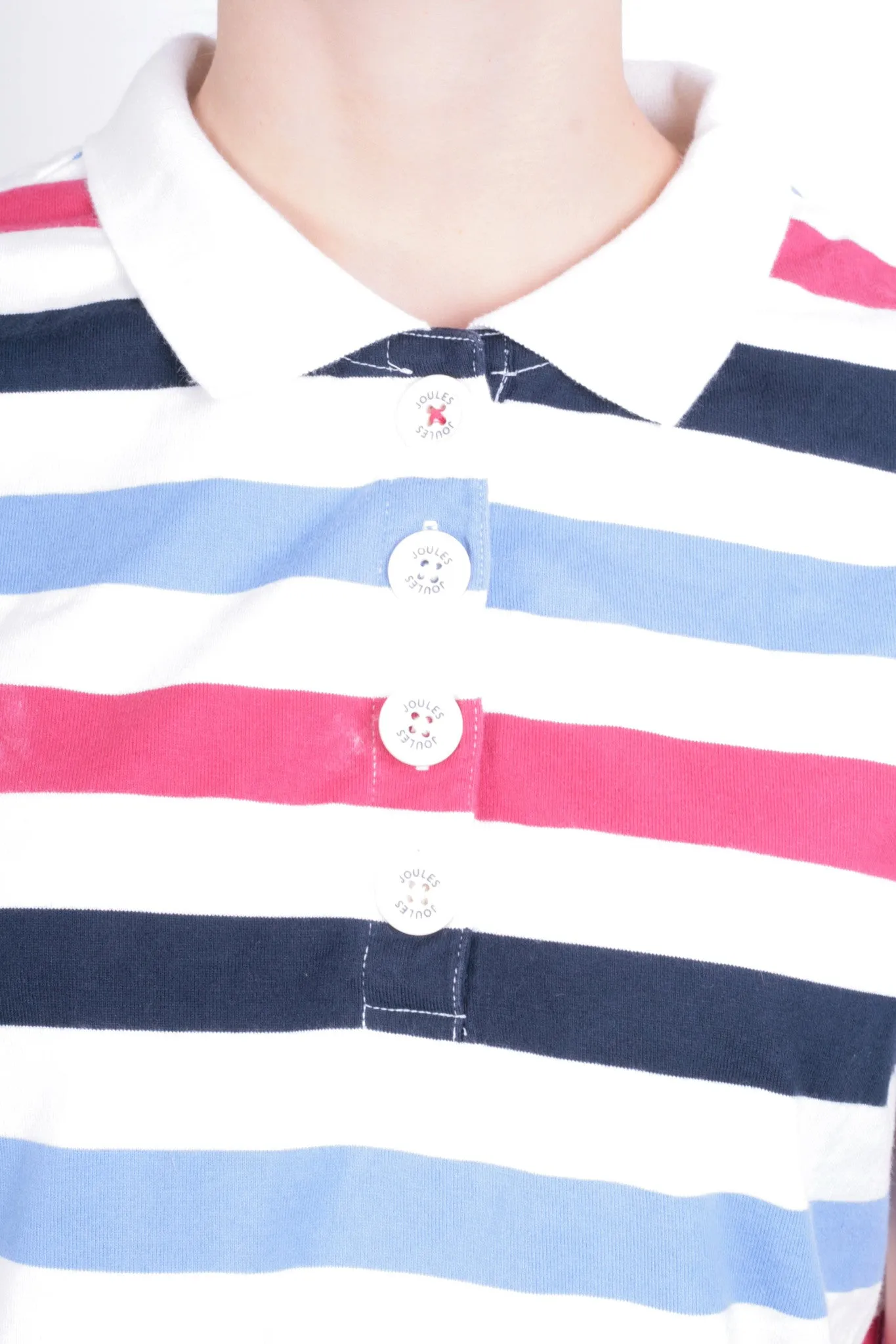 Joules Women's 2XL Polo Shirt Striped White Short Sleeve