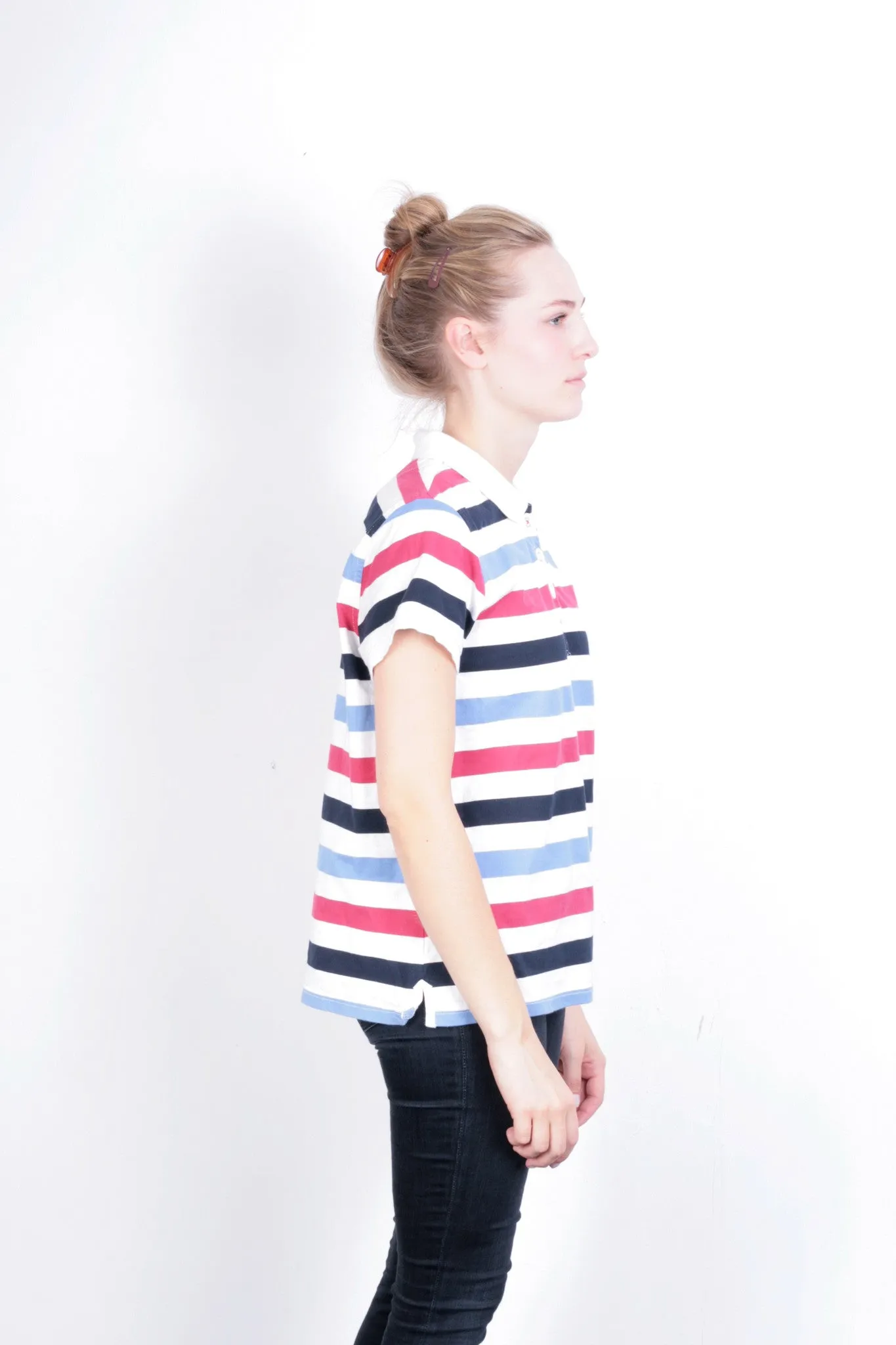 Joules Women's 2XL Polo Shirt Striped White Short Sleeve