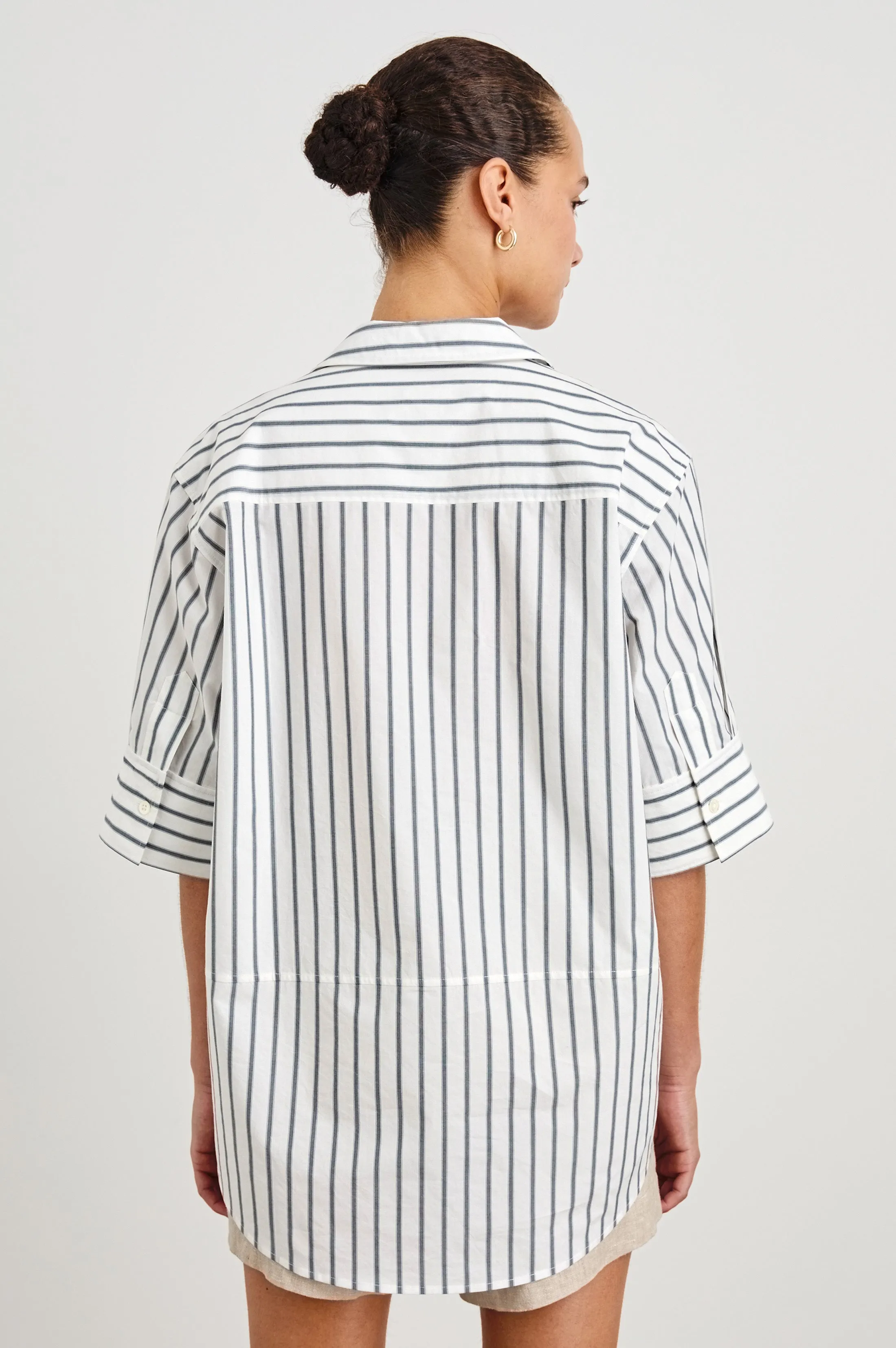 JUDA TOP - CHALK SLATE STRIPE Rails