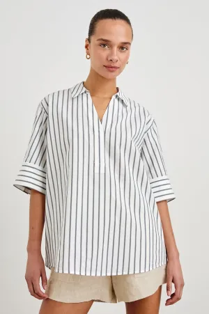 JUDA TOP - CHALK SLATE STRIPE Rails