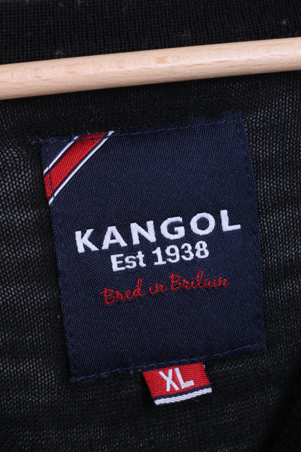 KANGOL Mens XL Jumper Sweater Crew Neck Black Wool