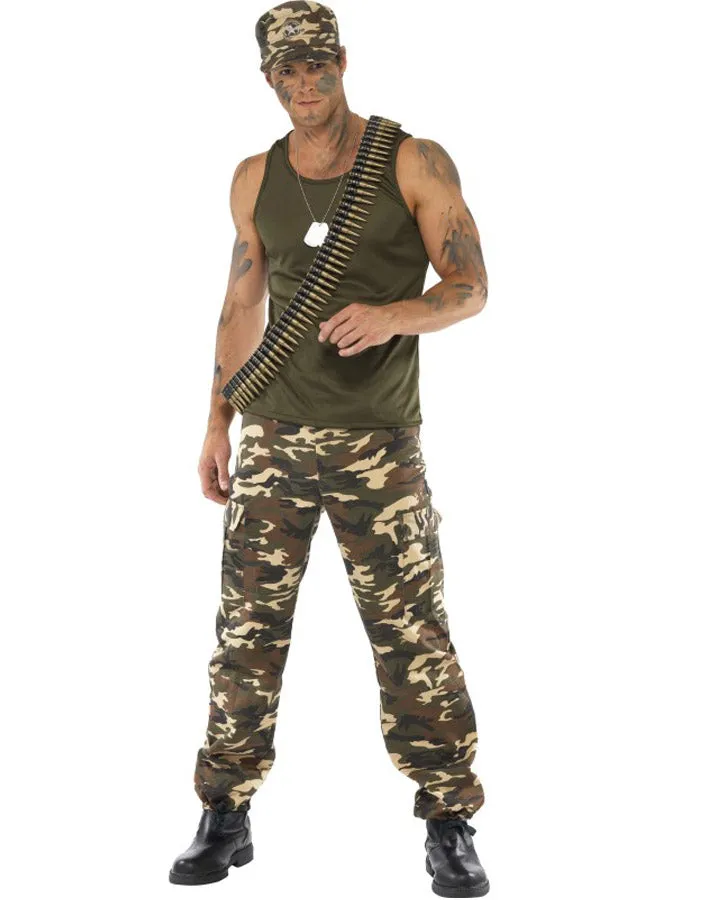 Khaki Camouflage Army Mens Costume