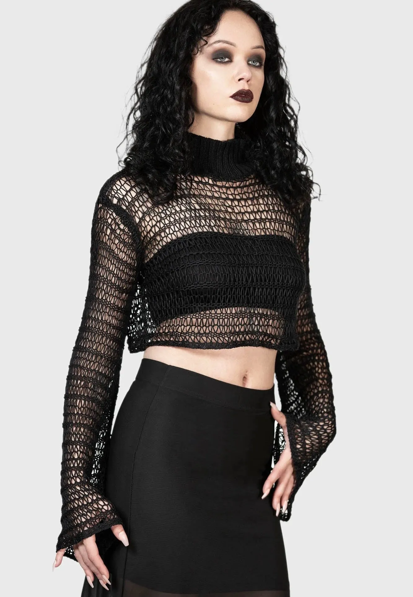 Killstar - Reacher Crop Black - Pullover