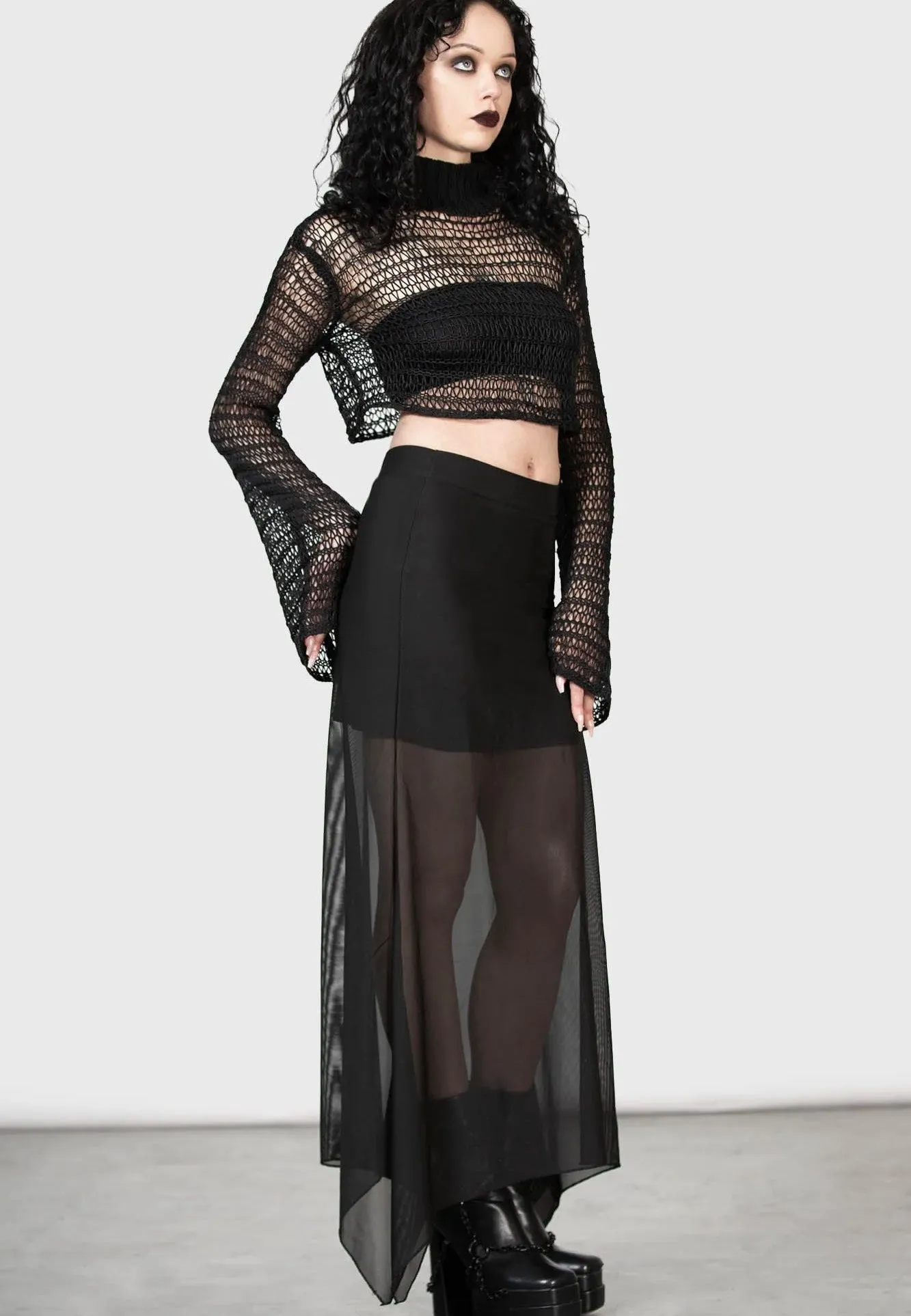Killstar - Reacher Crop Black - Pullover