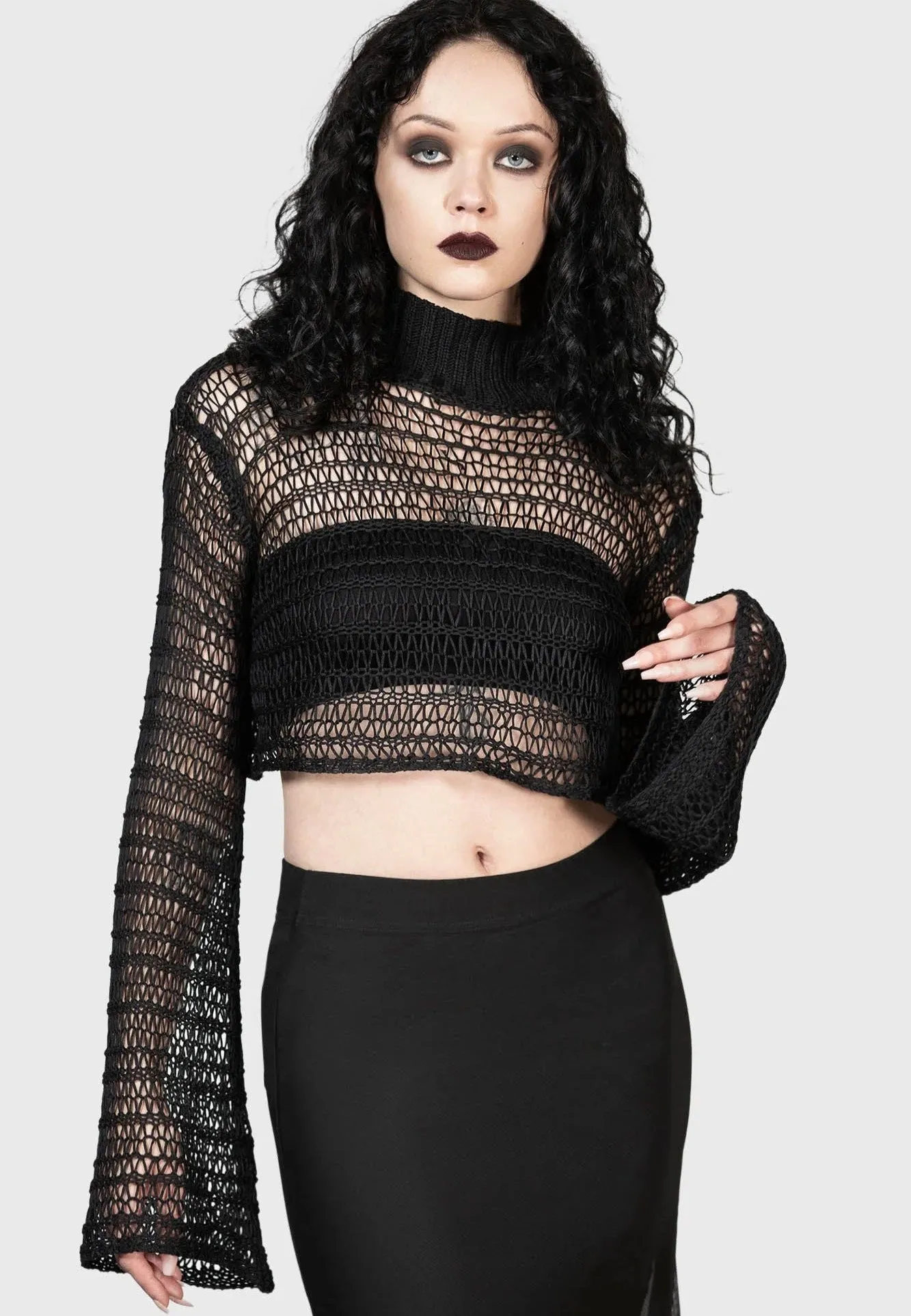 Killstar - Reacher Crop Black - Pullover