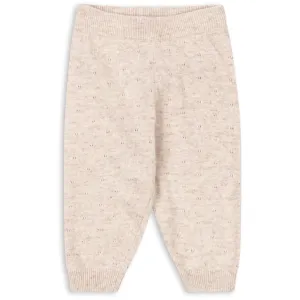 Konges Sljd Off White Melange Pointelle Mino Knit Pants